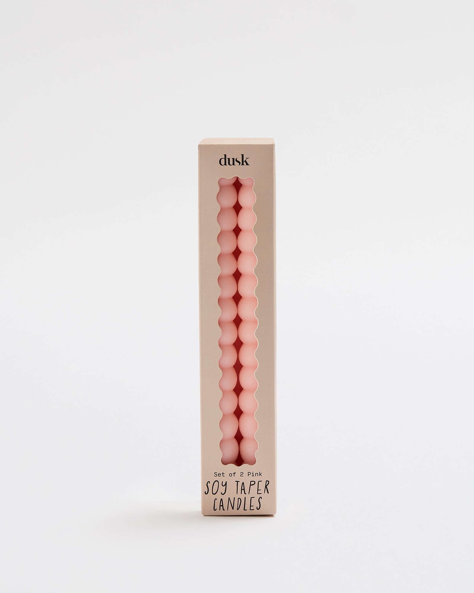 Pink Soy Taper Candle 3hr - 2 piece set