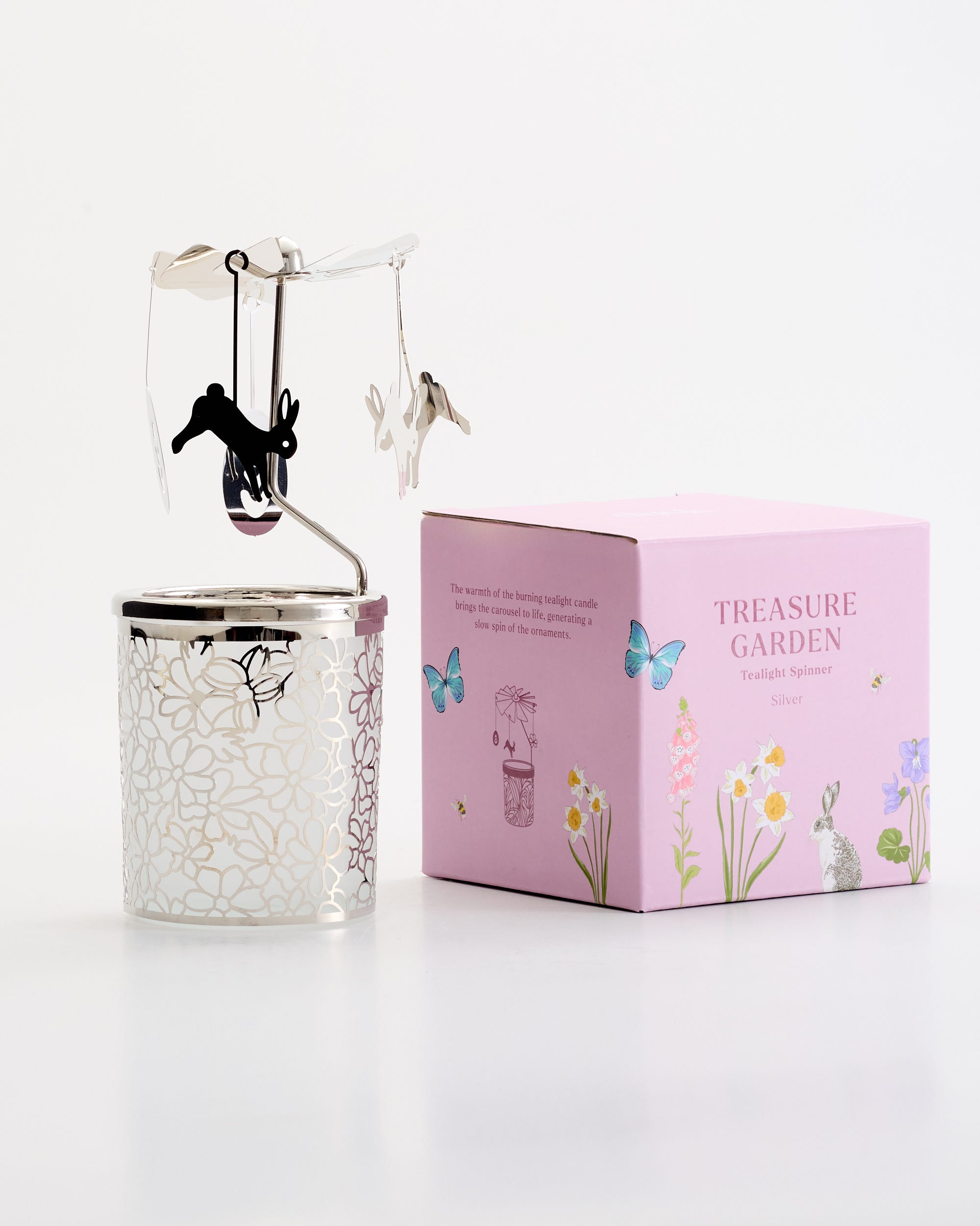 Treasure Garden Tealight Spinner Silver