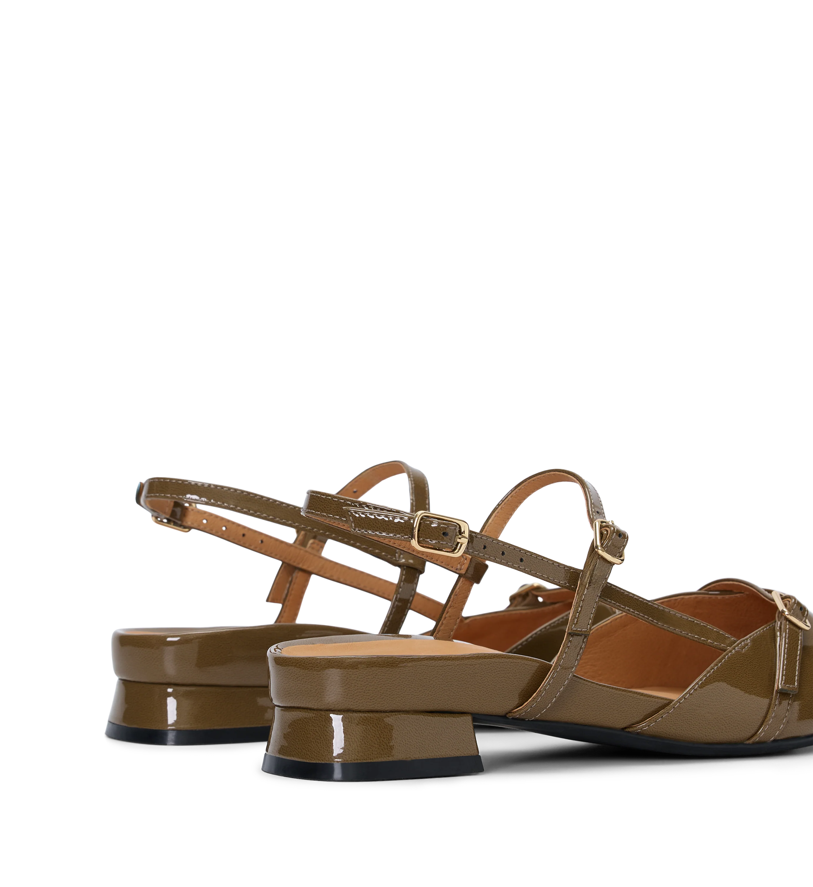 Firecrown 2 Olive Green Patent Leather Flats