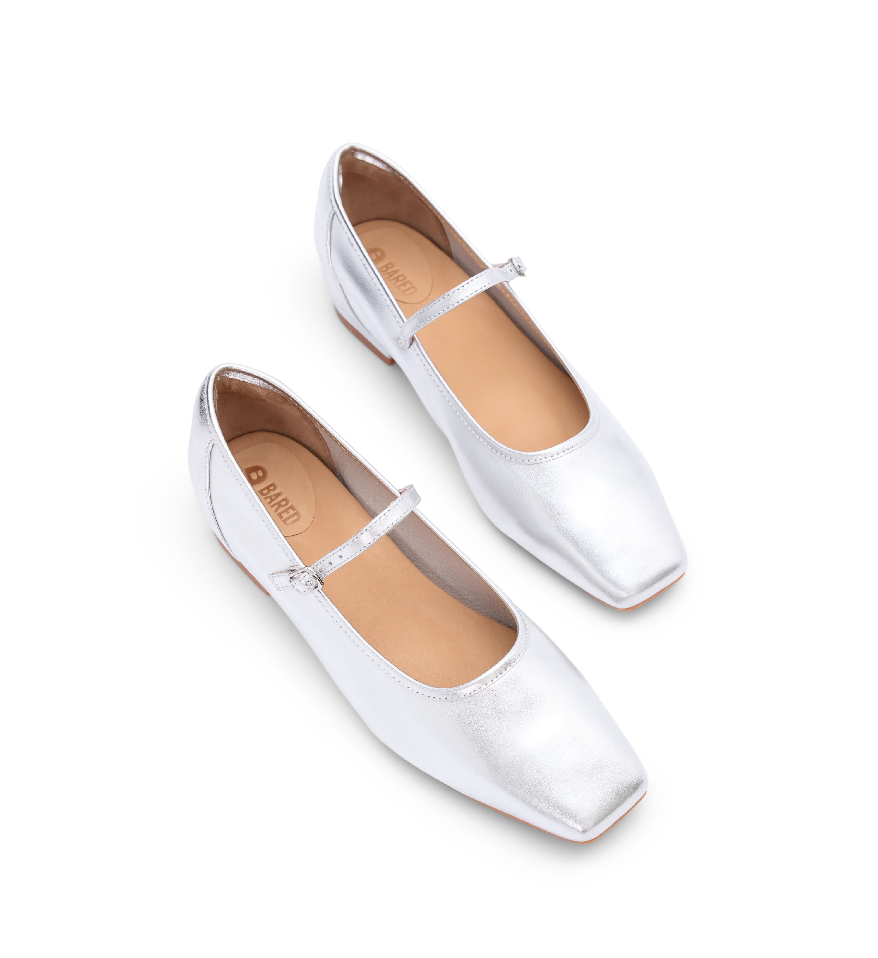 Surfbird Silver Leather Ballet Flats
