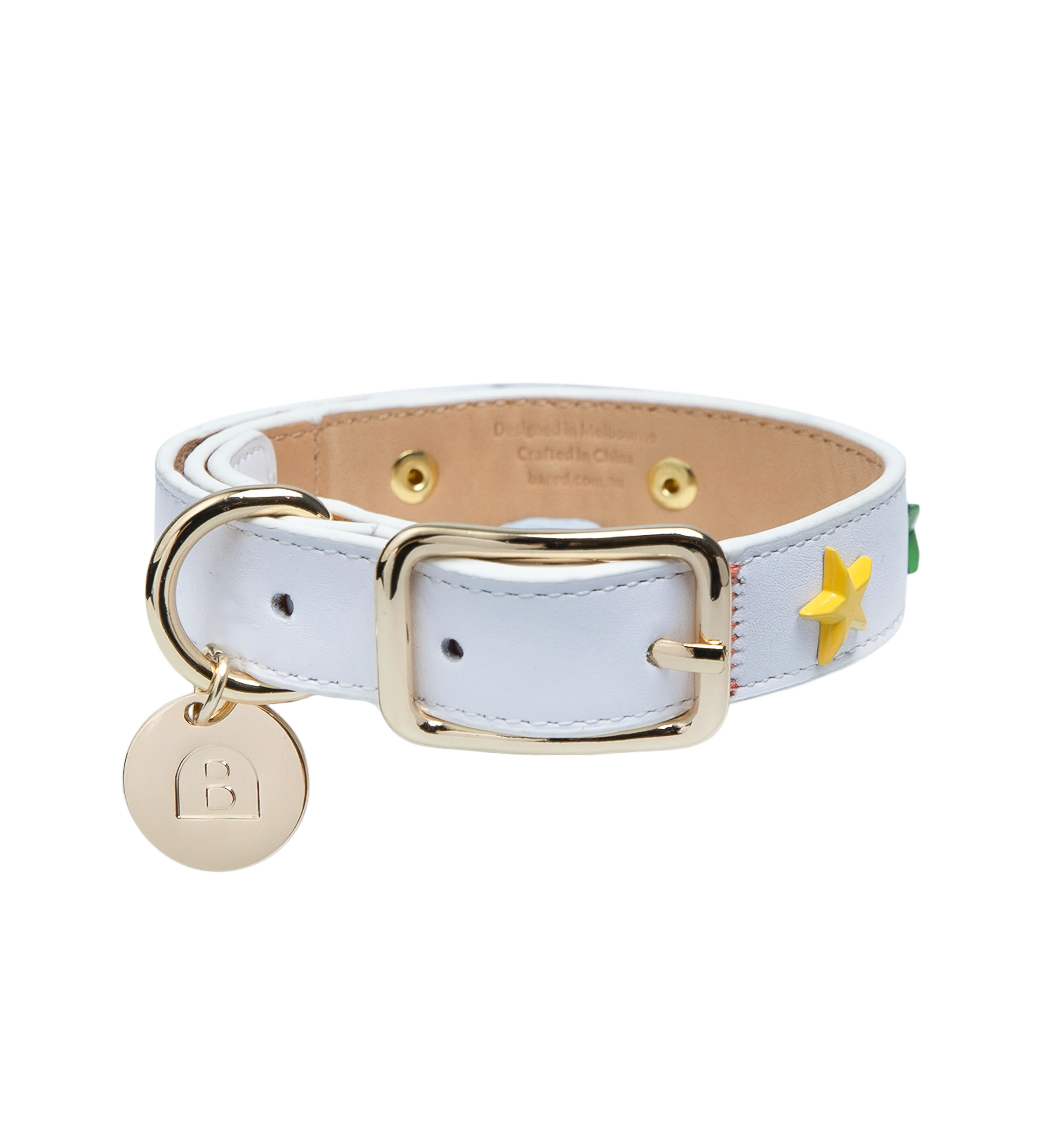 Dog Collar White Leather