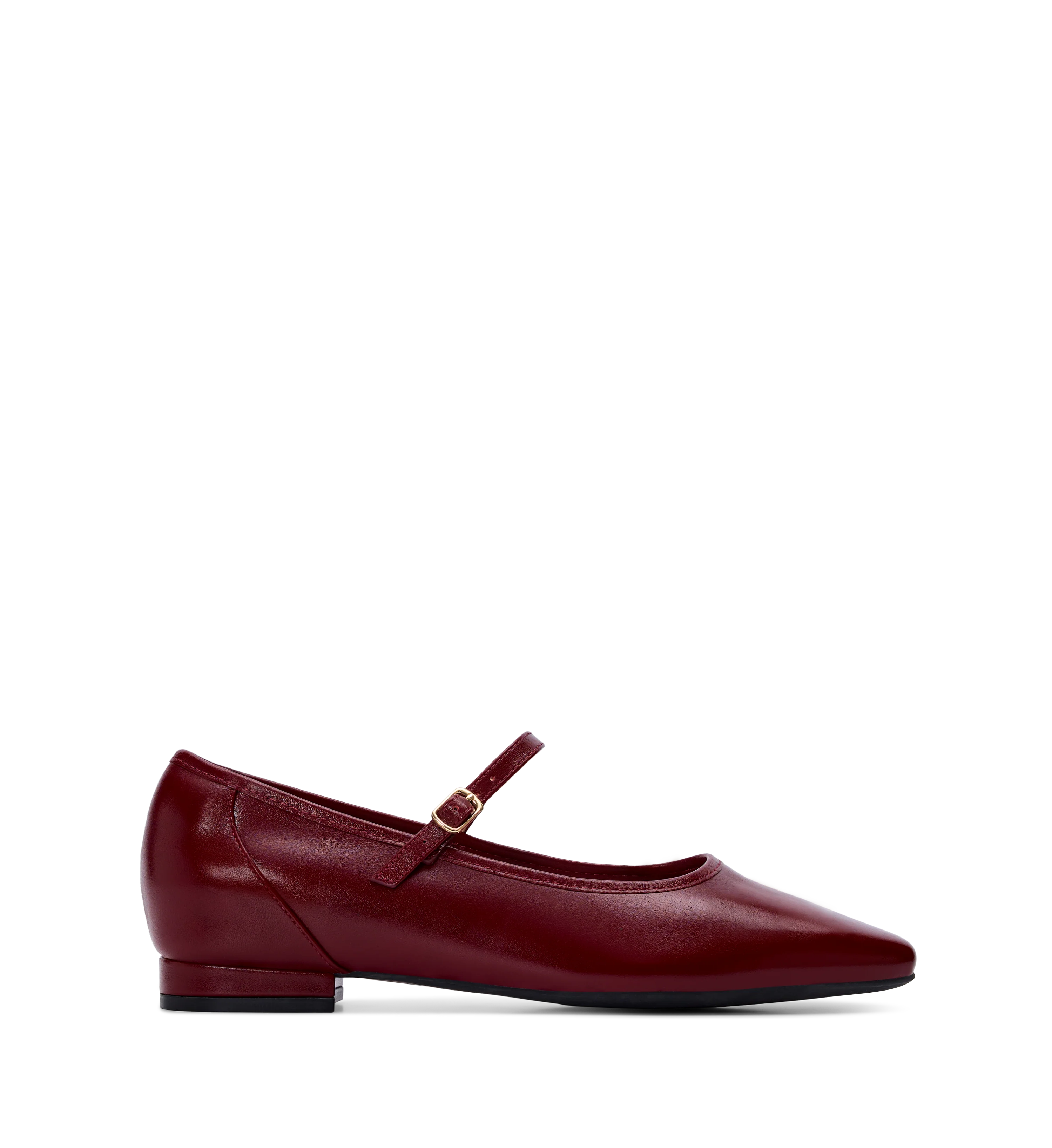 Surfbird Dark Cherry Red Leather Ballet Flats