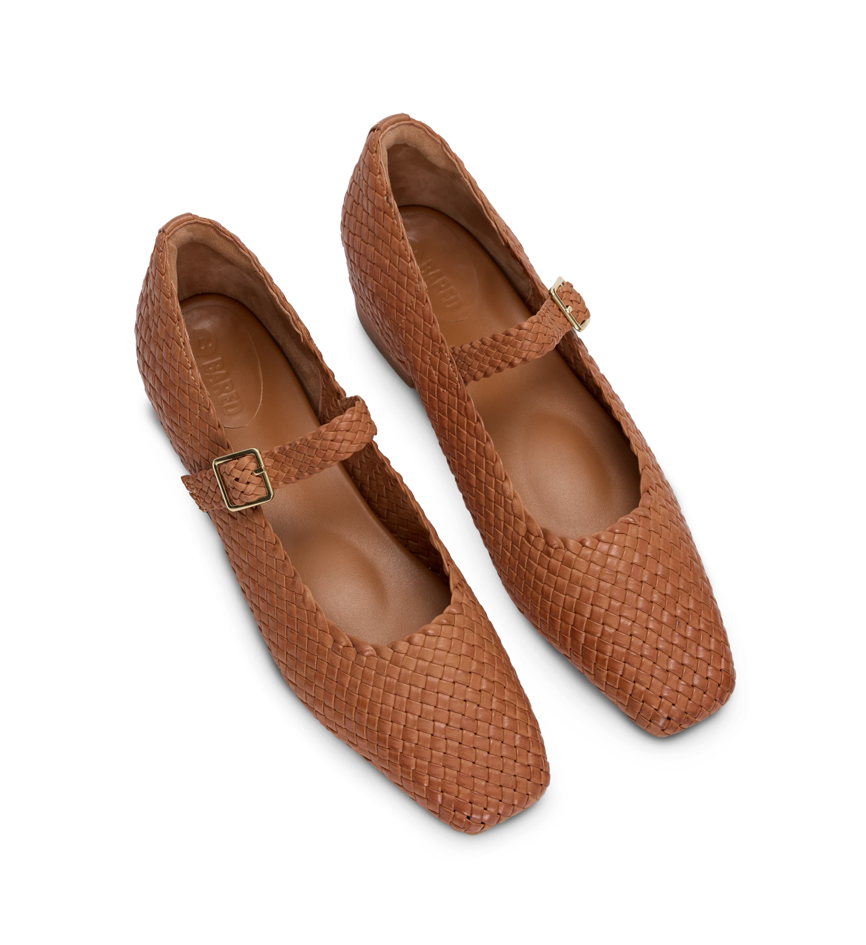Surfbird Tan Woven Leather Ballet Flats