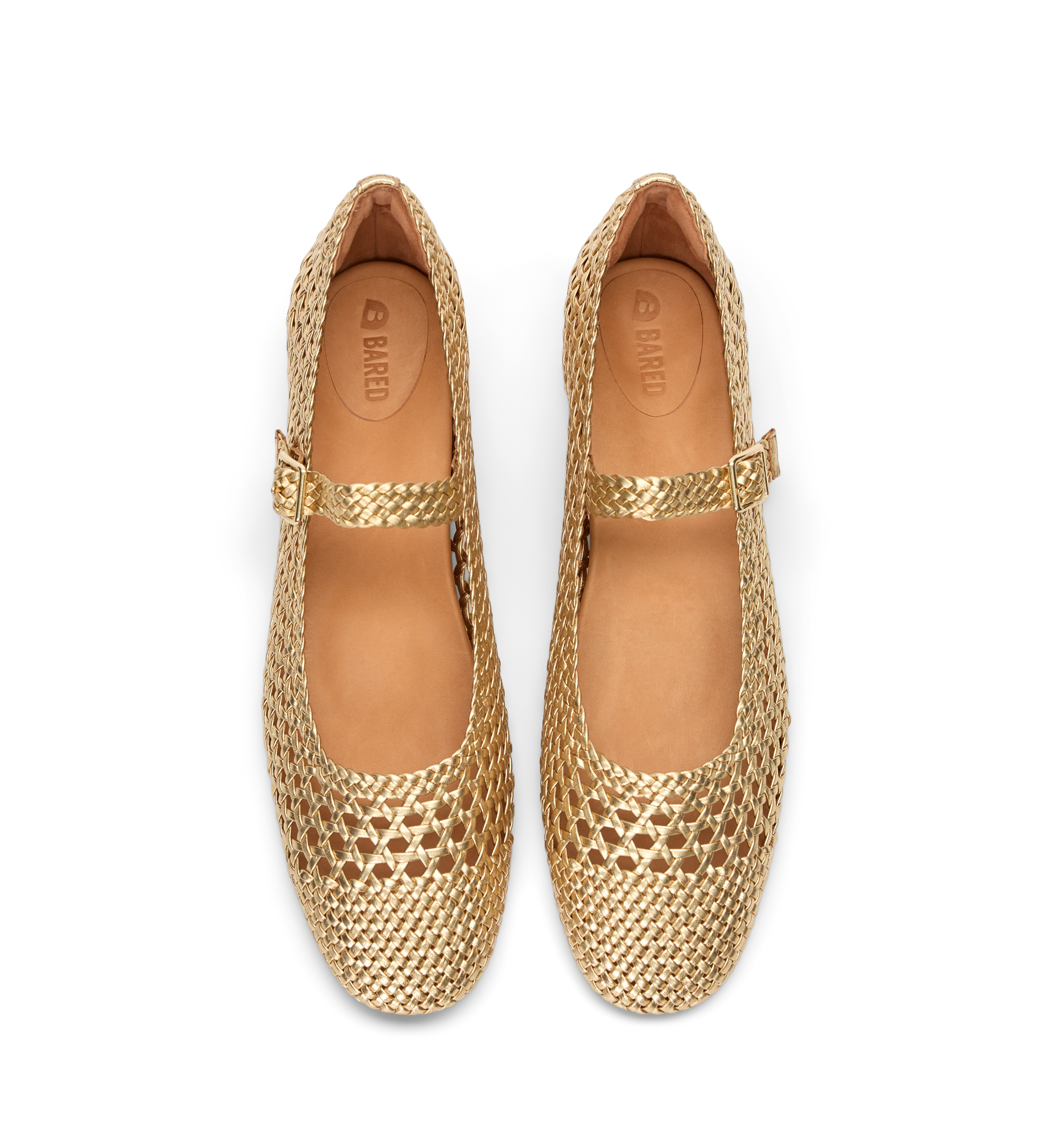 Whip Gold Braided Leather Ballet Flats