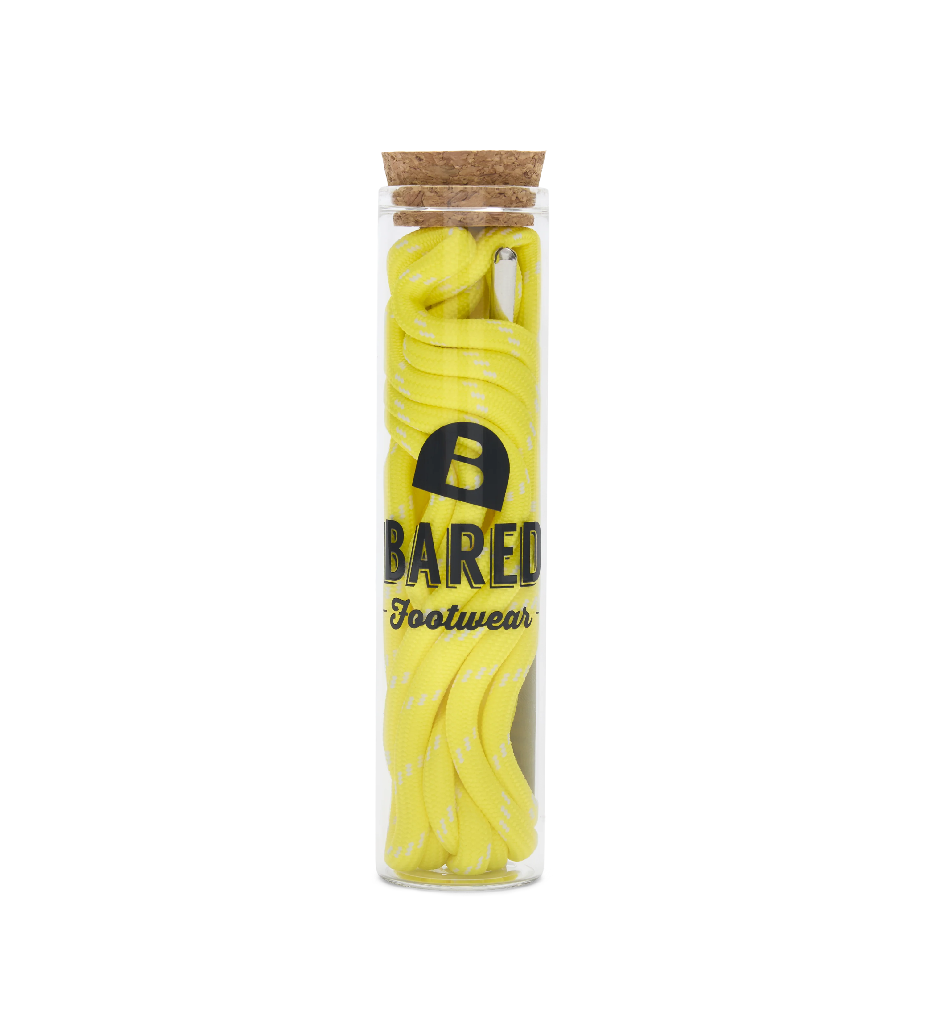 Bared Neon Yellow Laces Silver Tip Shoe Accessories