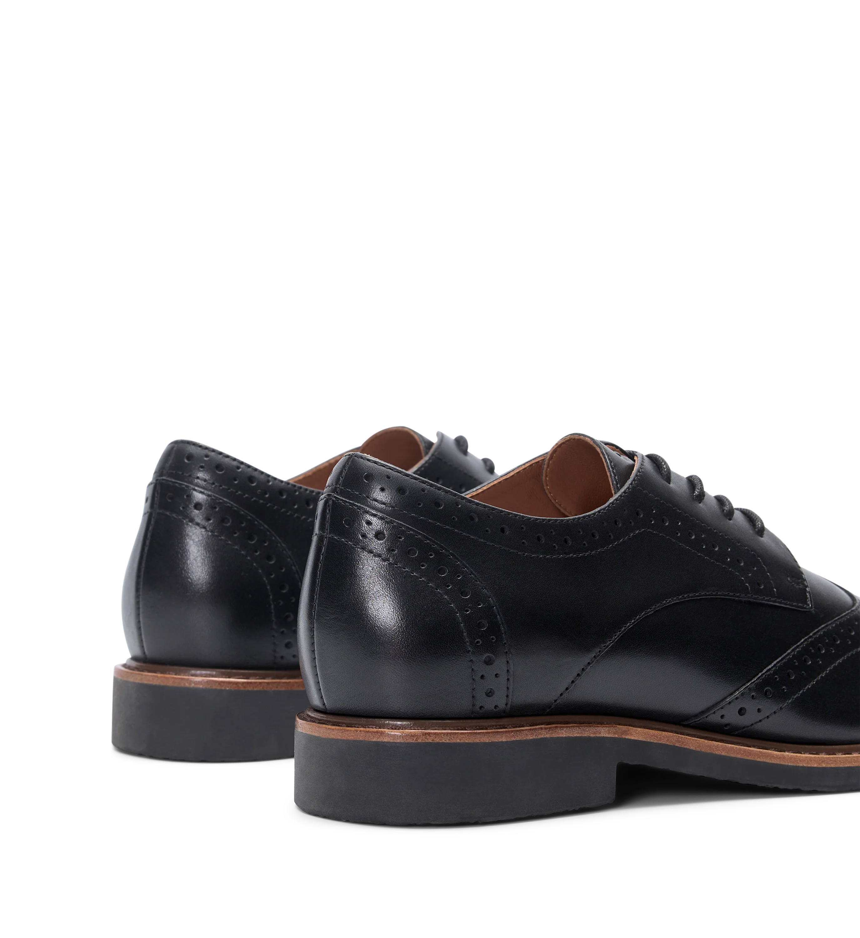 Astrapia Black Leather Lace Up Flats