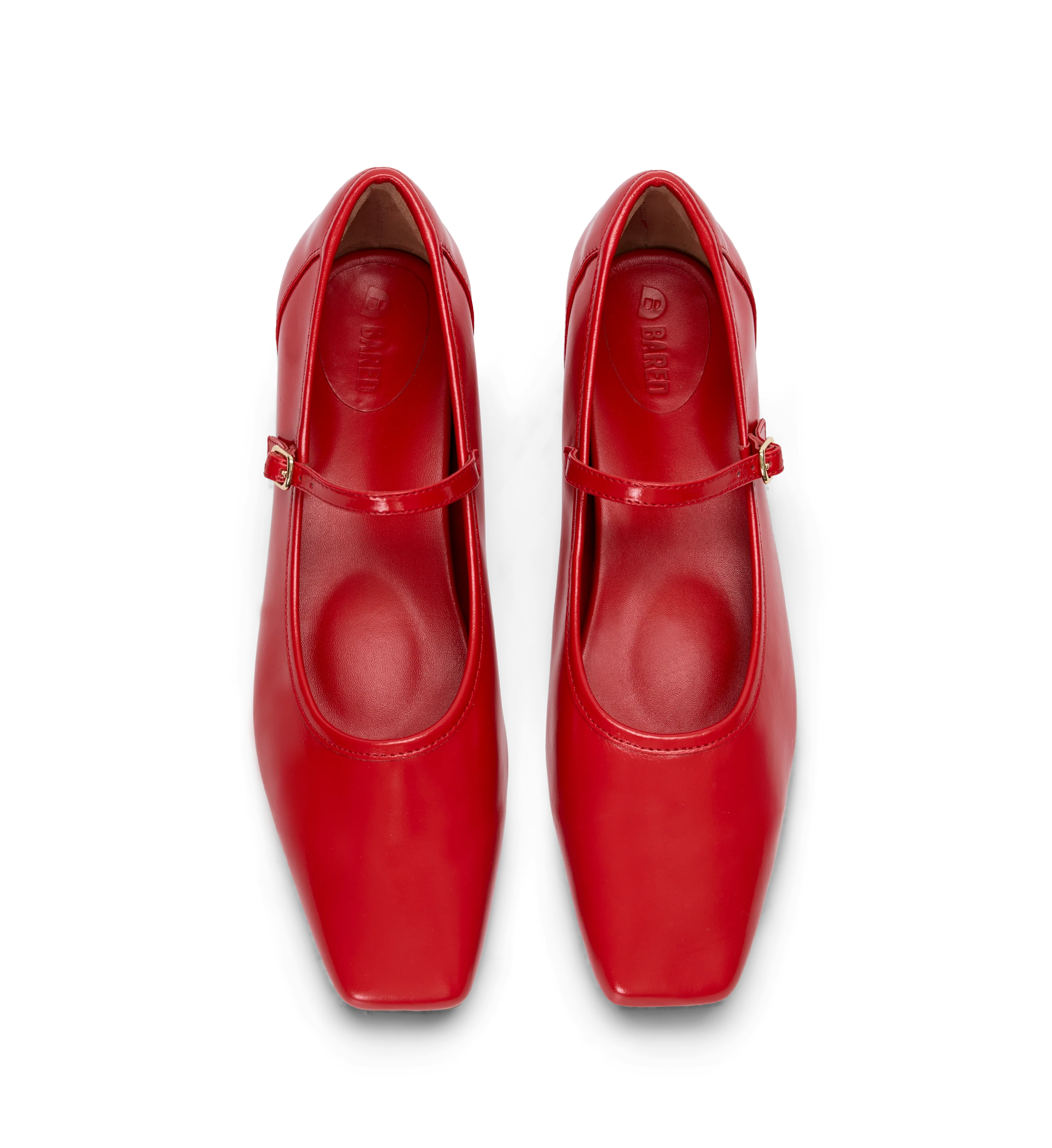 Surfbird Poppy Red Leather Ballet Flats