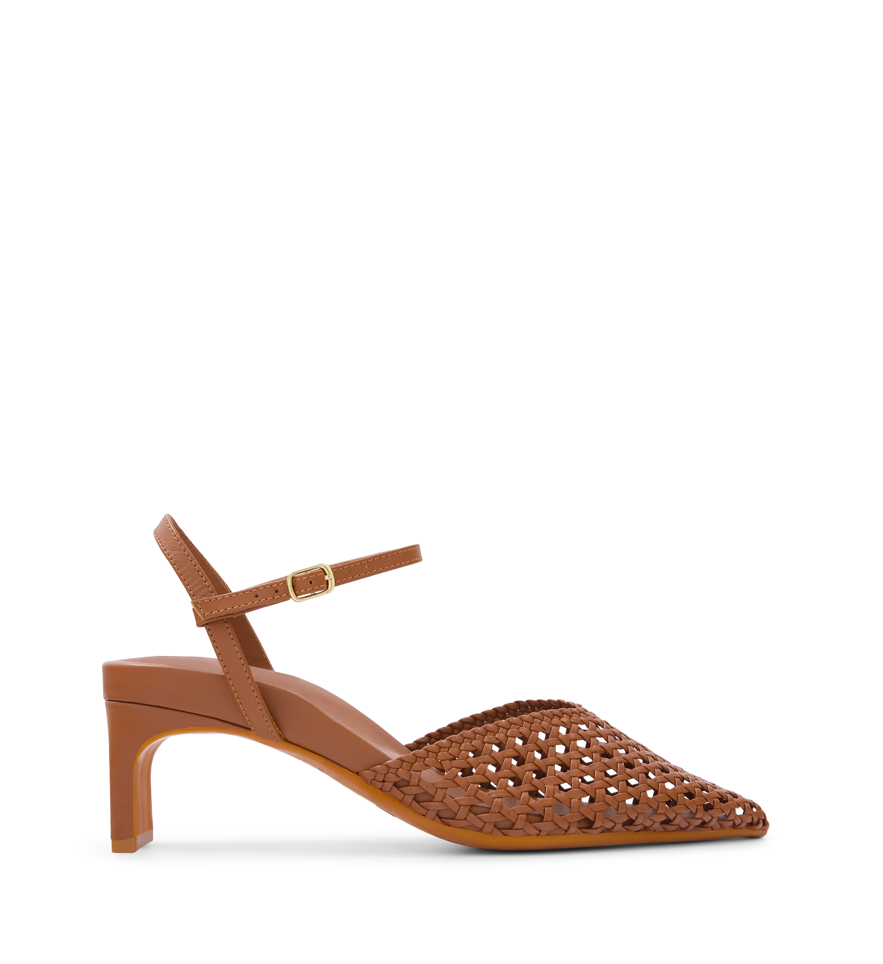 Attila Walnut Tan Leather Low Heels