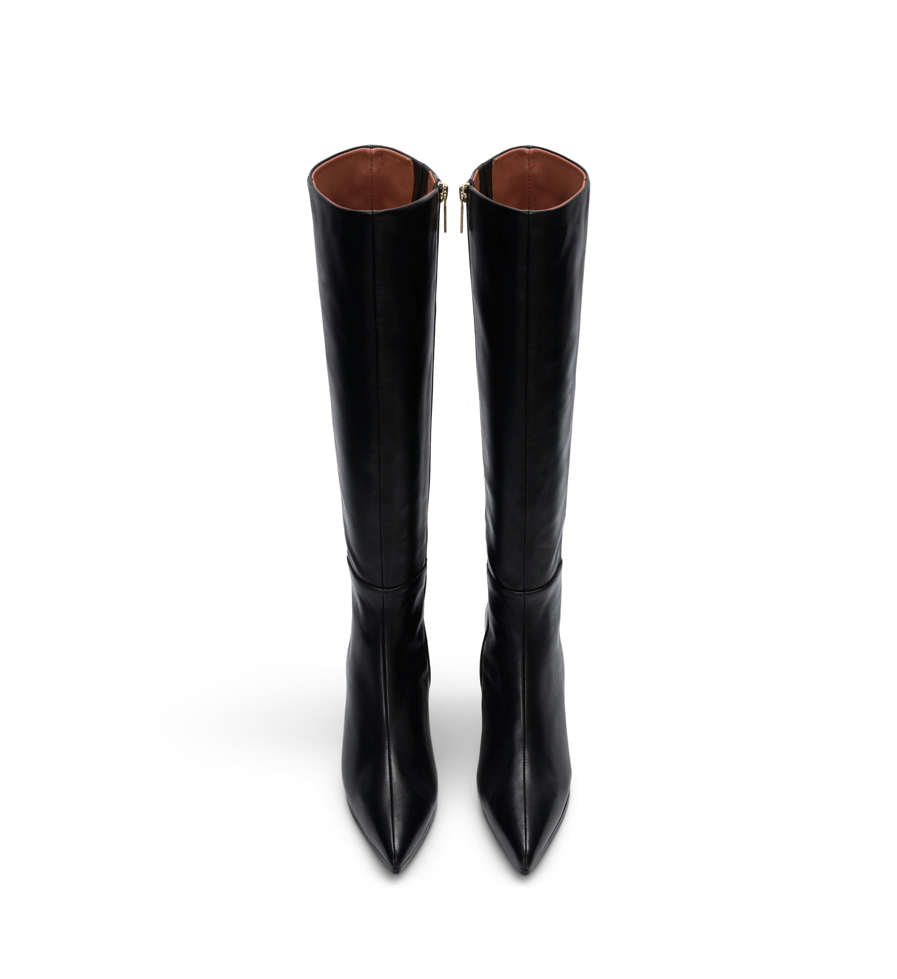 Pandion Black Leather Knee High Boots