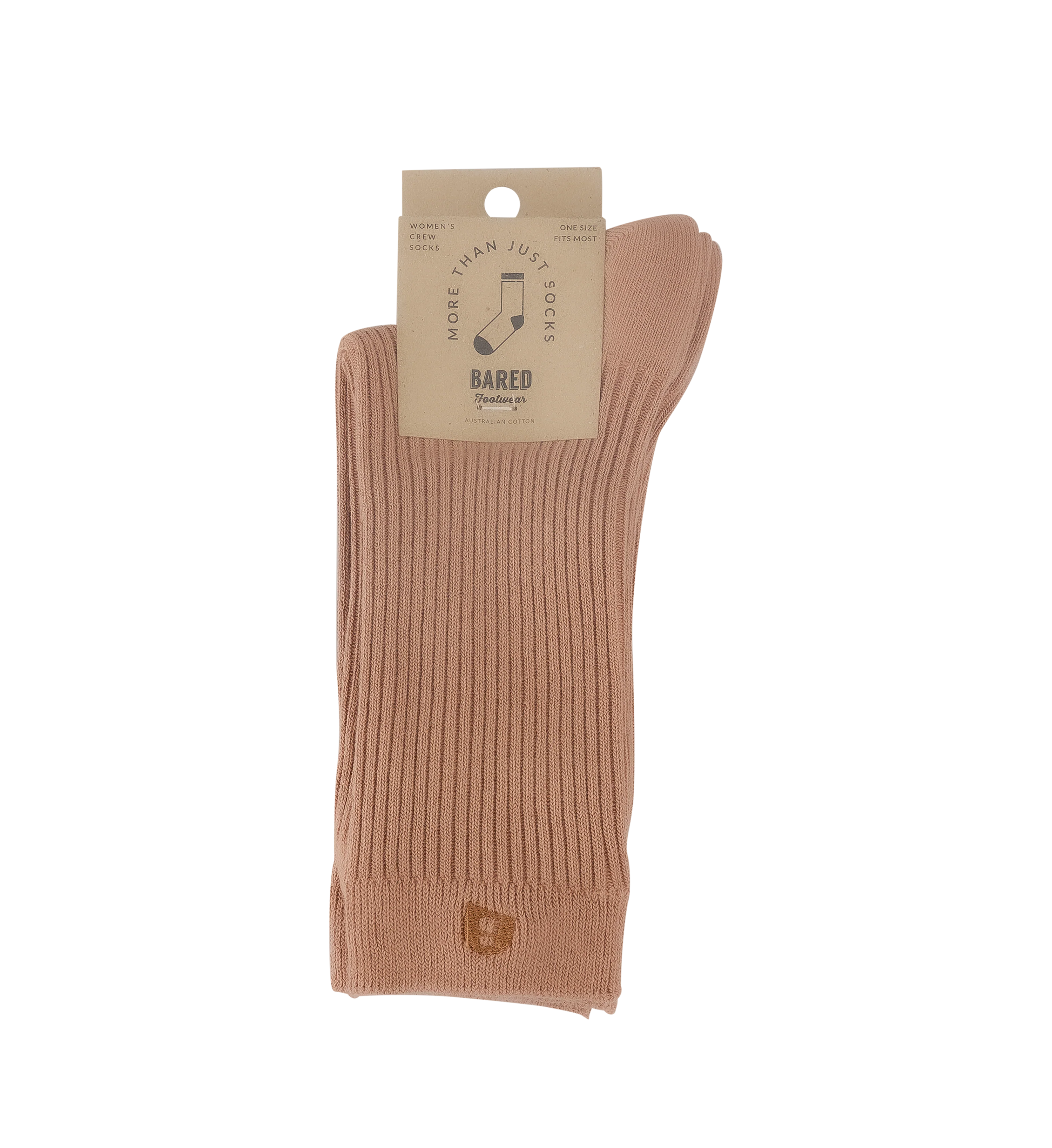 Womens Crew Socks 2pk Terracotta Cotton Blend