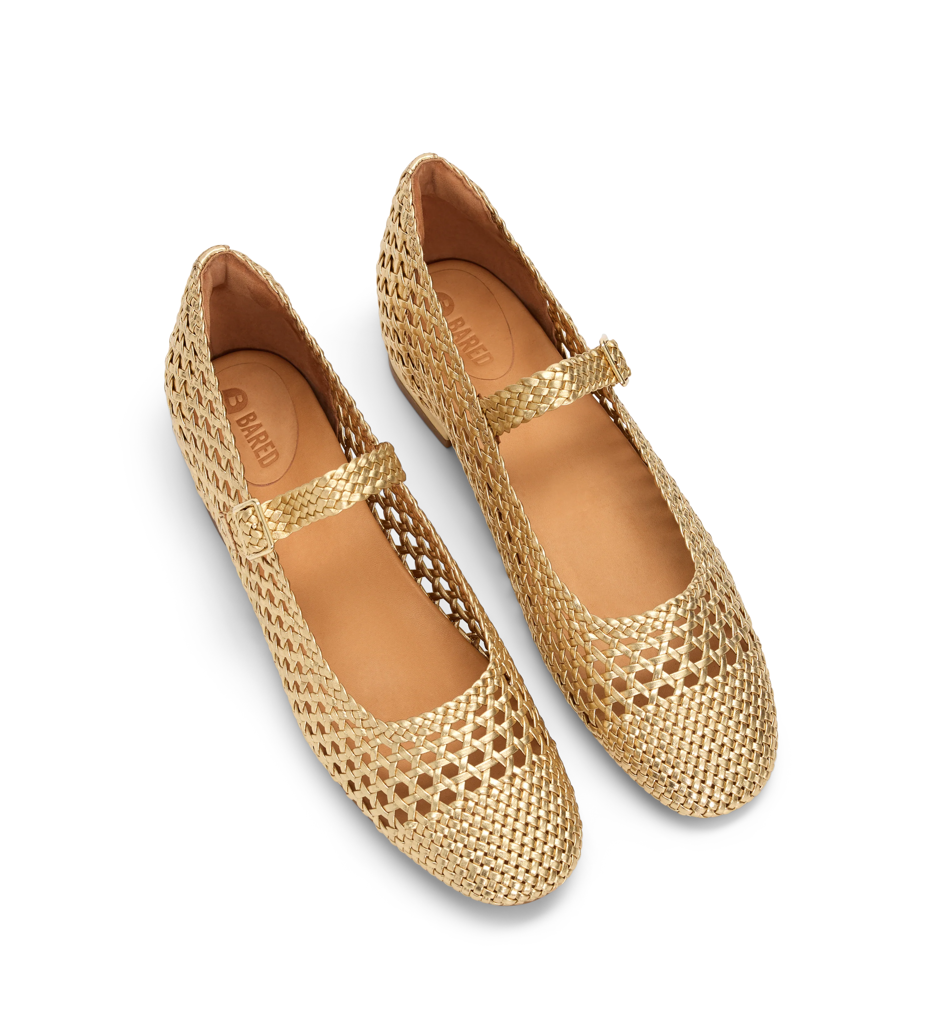 Whip Gold Braided Leather Ballet Flats