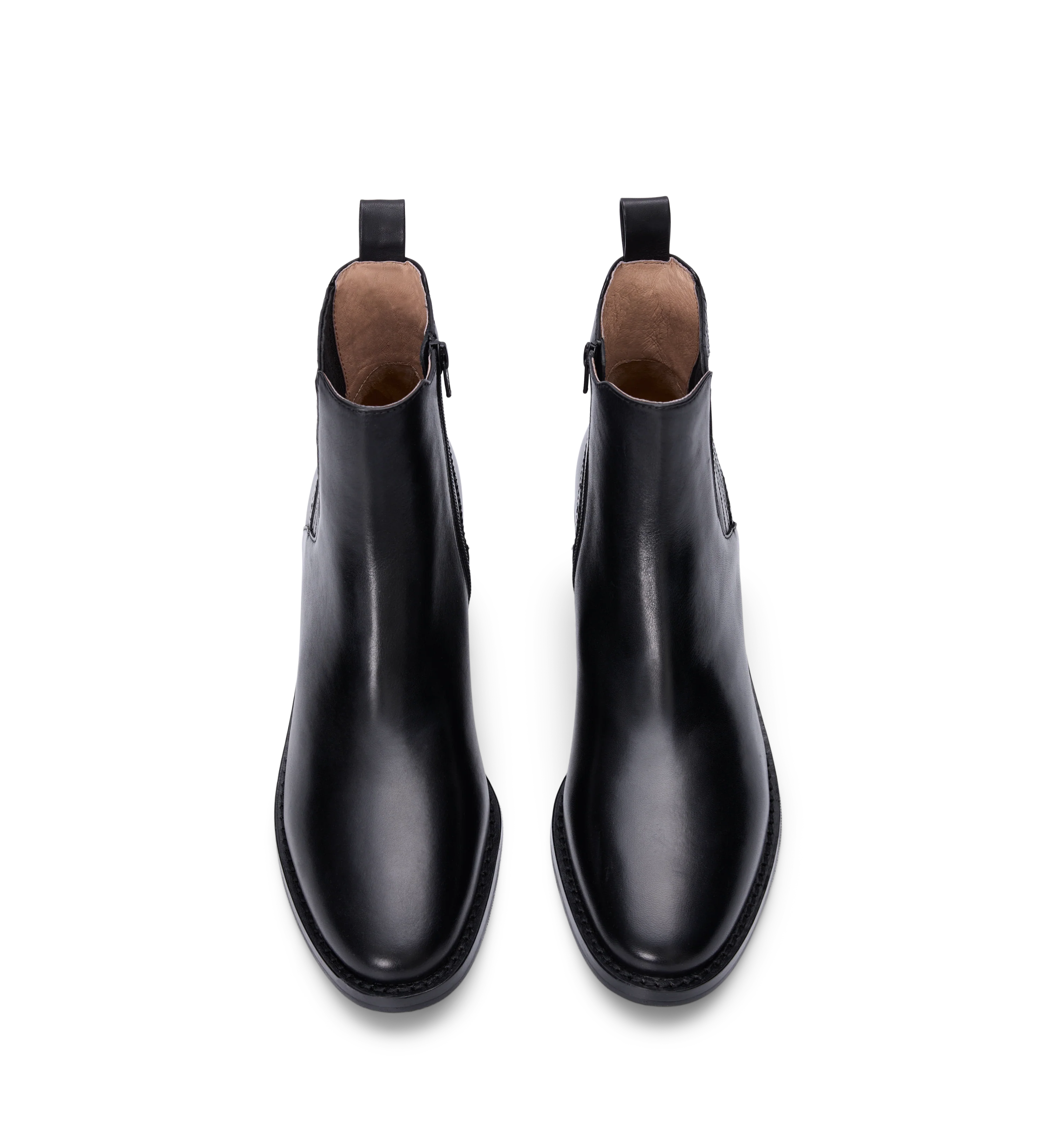 Tomtit Black Leather Ankle Boots