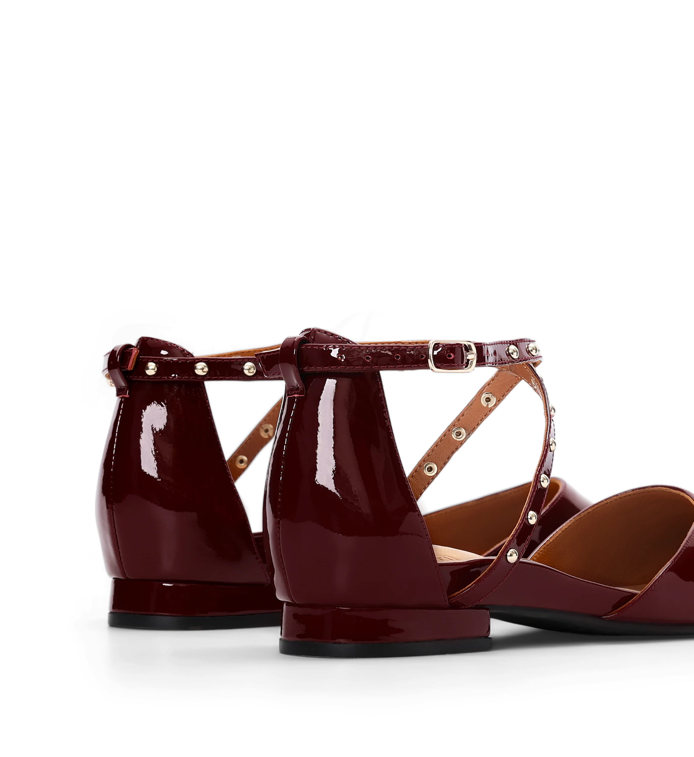 Grackle Dark Cherry Red Patent Leather Flats
