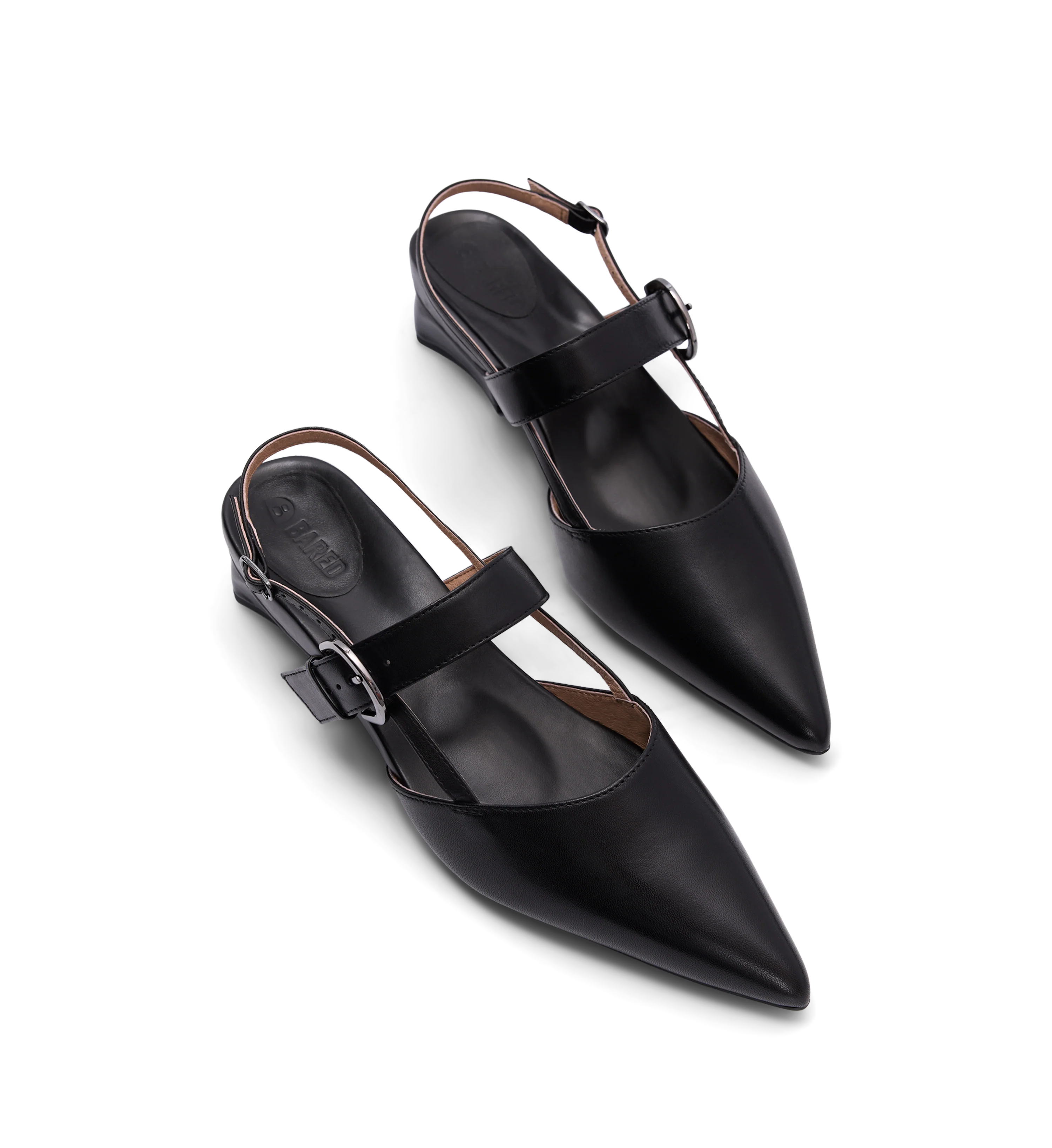 Eider Black Leather Flats