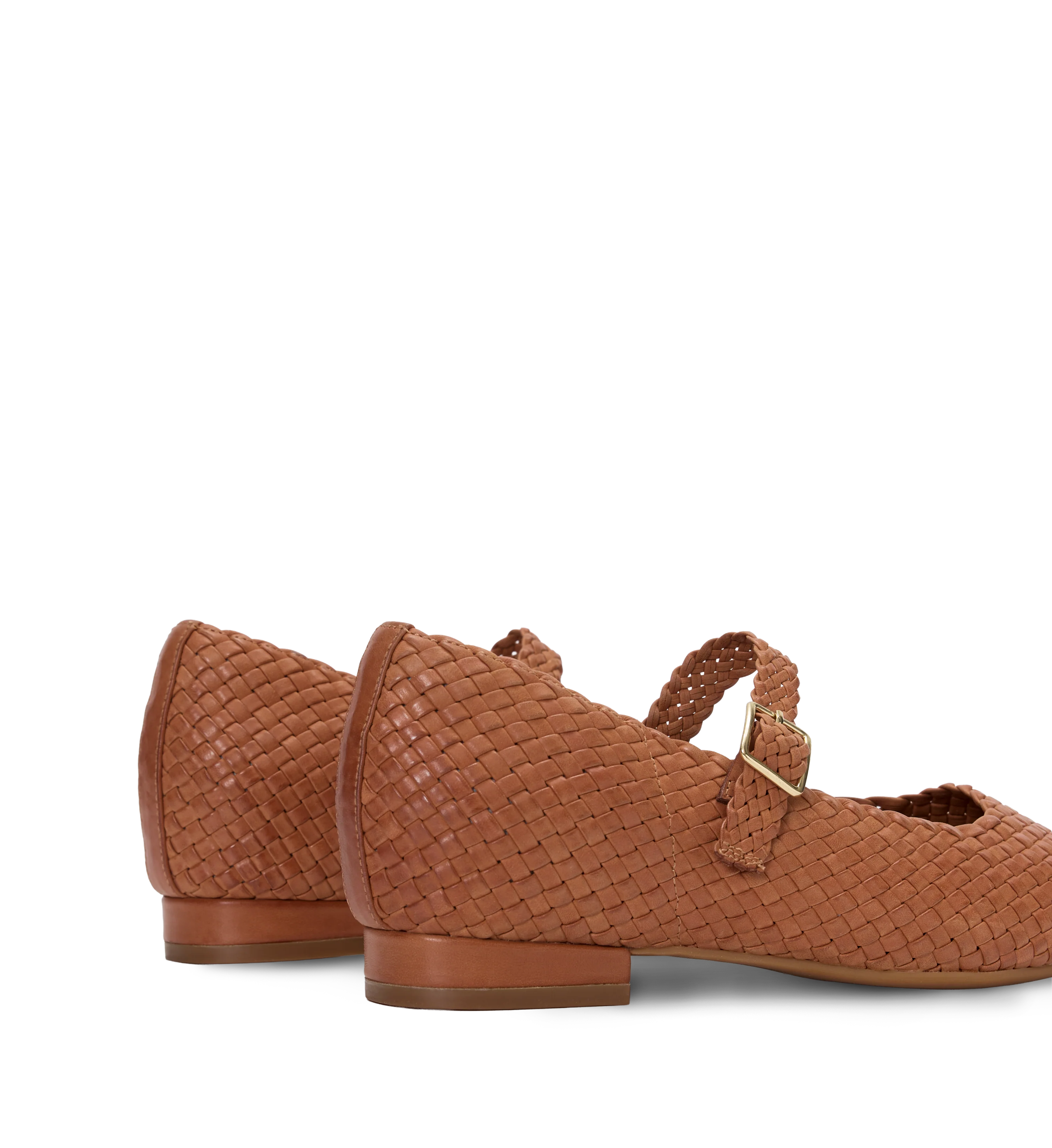 Surfbird Tan Woven Leather Ballet Flats