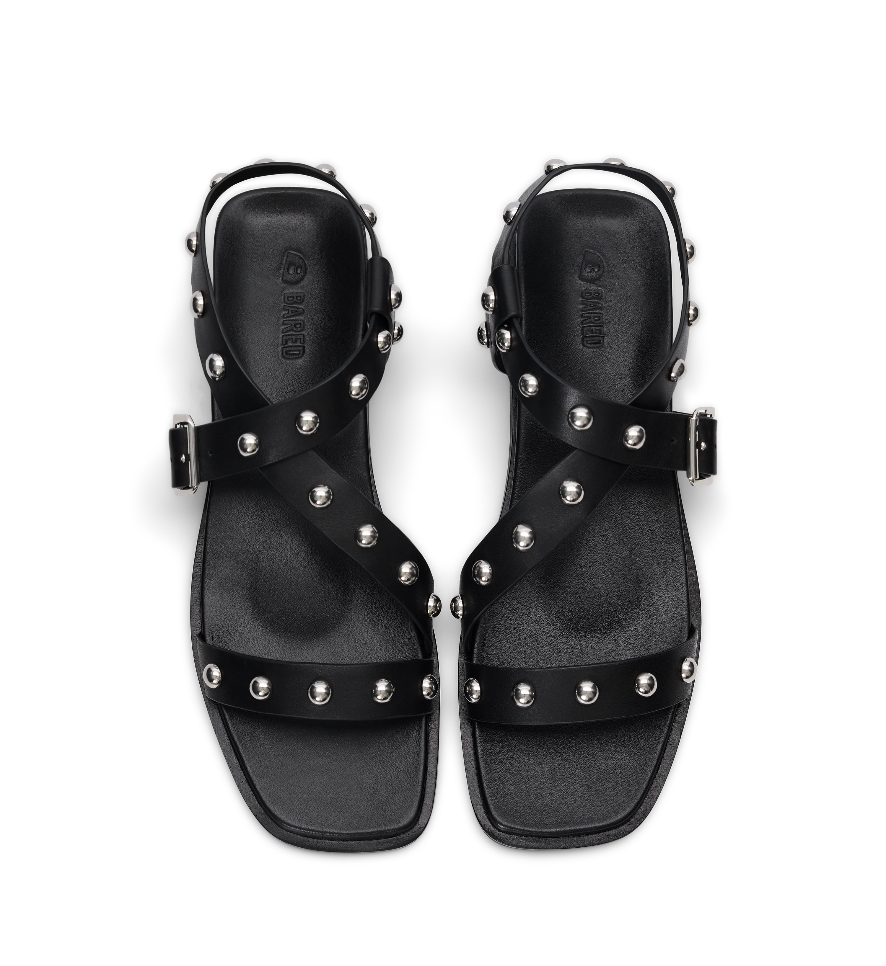 Auk Black Leather & Hardware Sandals