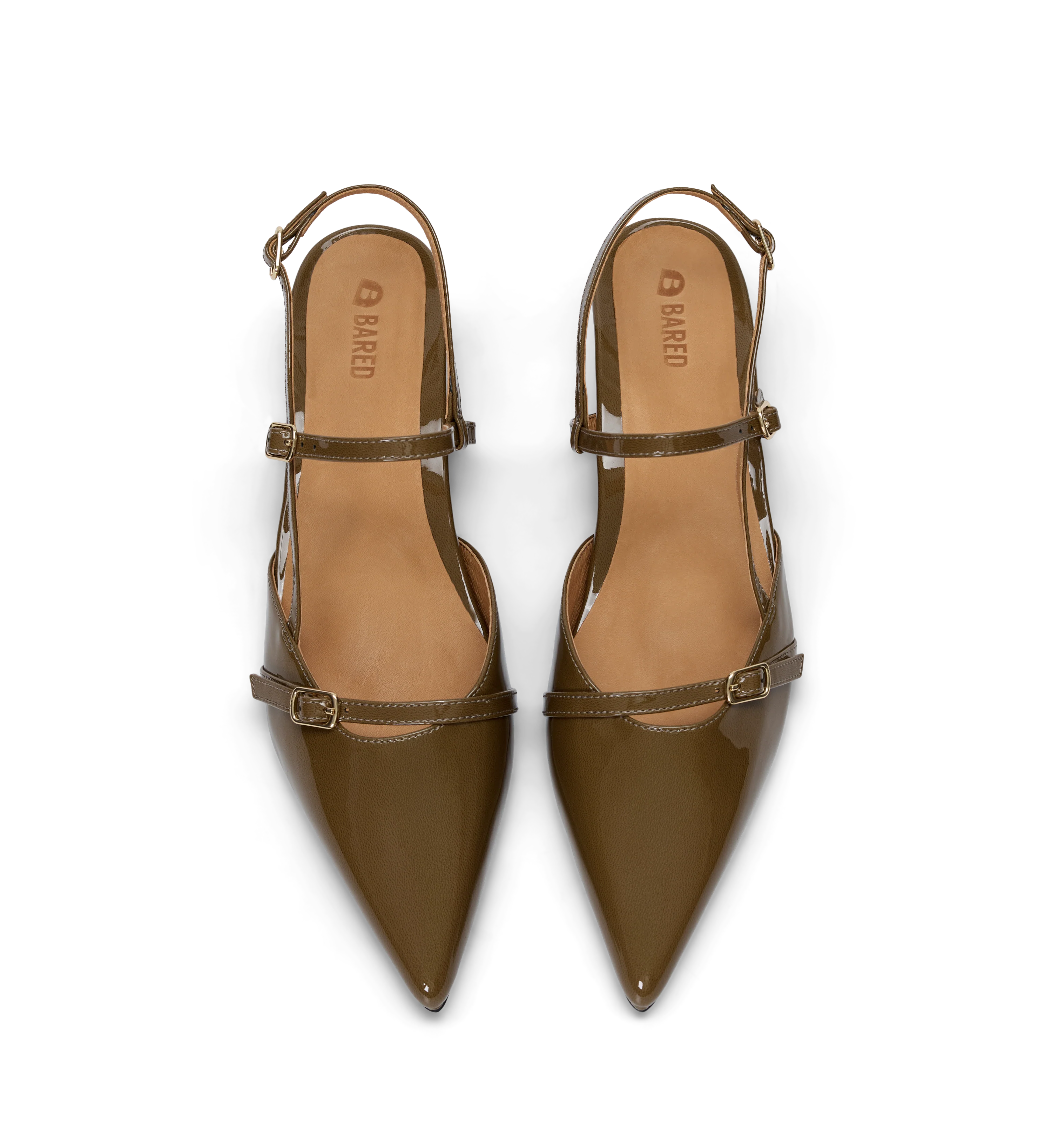 Firecrown 2 Olive Green Patent Leather Flats