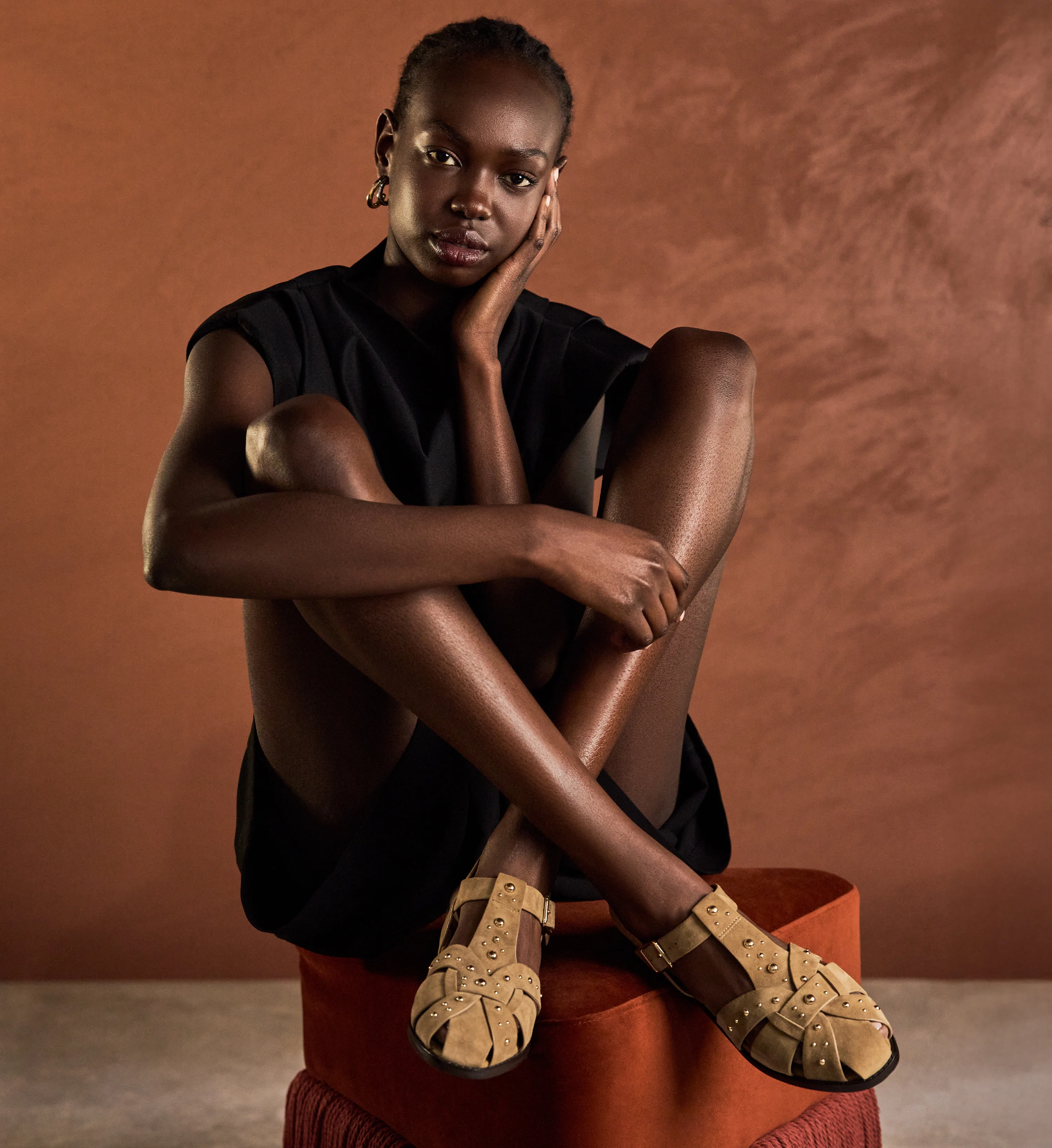 Cettia Camel Suede & Hardware Casual Flats