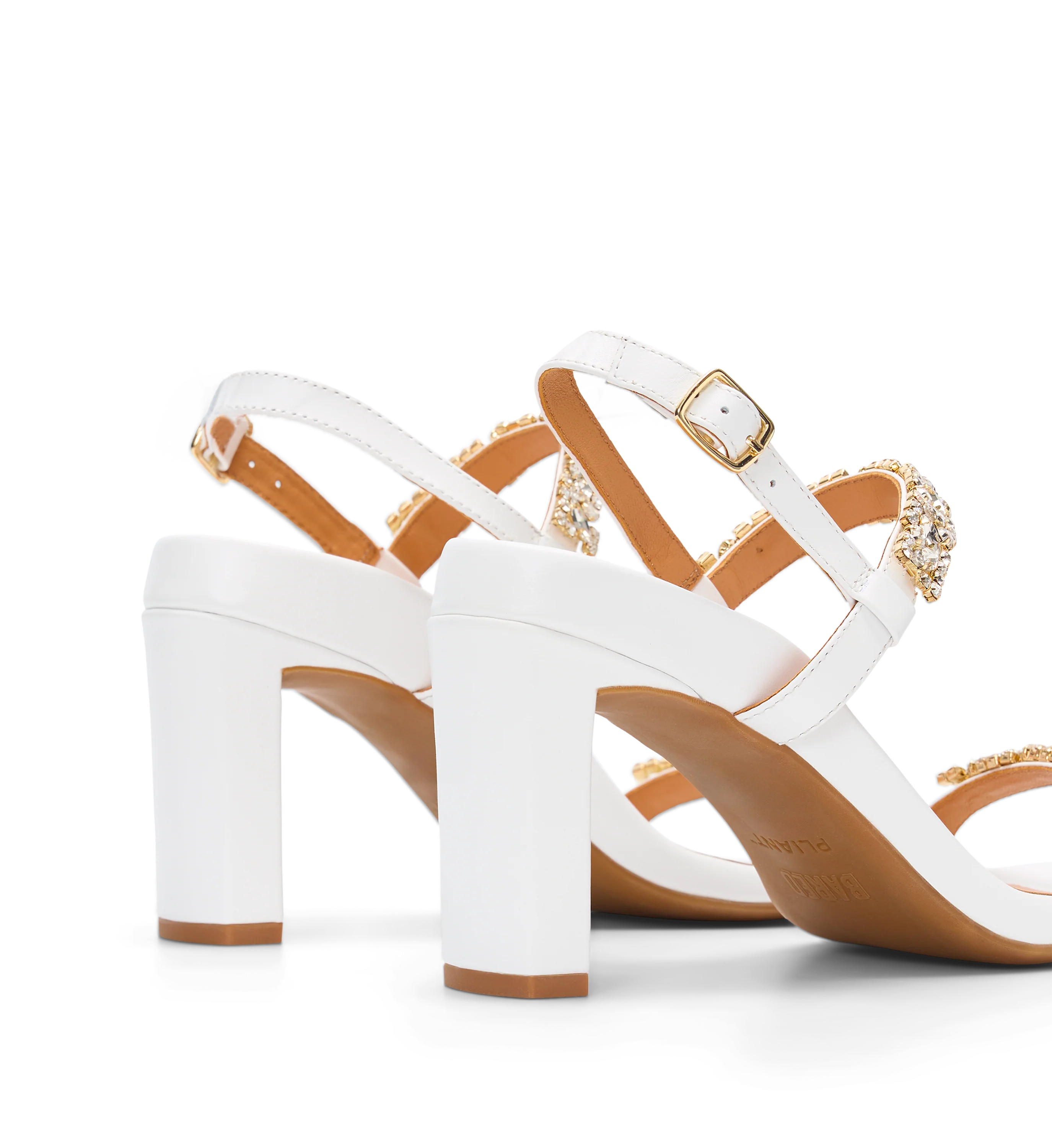 Chilia White Leather & Hardware High Heels