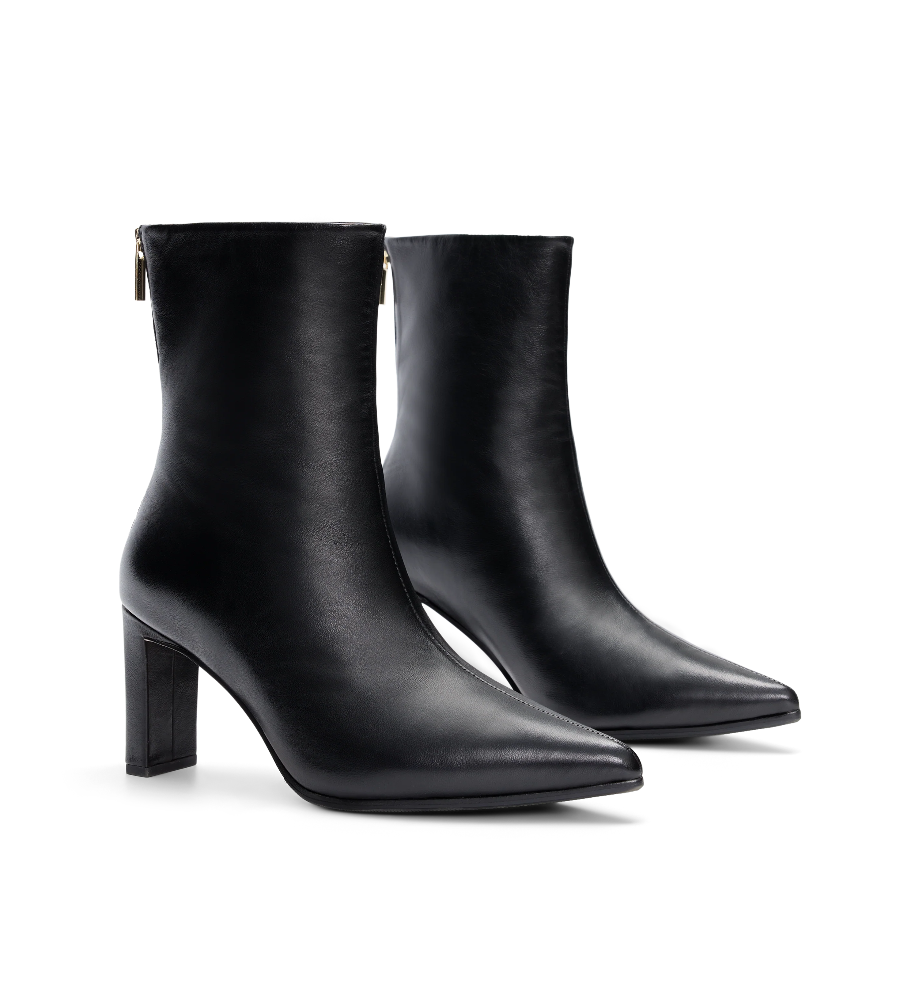 Mino Black Leather Heeled Boots