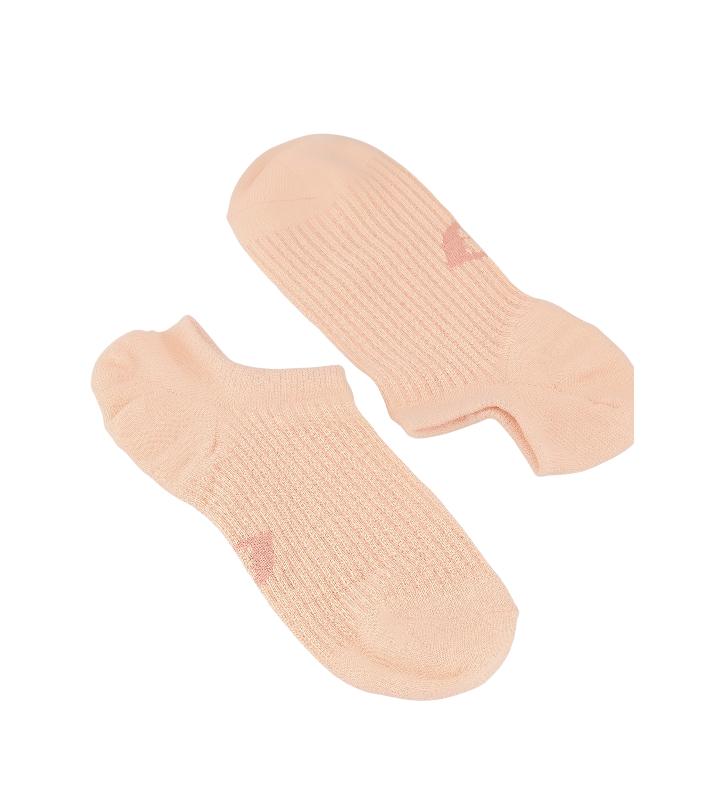 Womens Invisible Socks 3pk Peach Cotton Blend