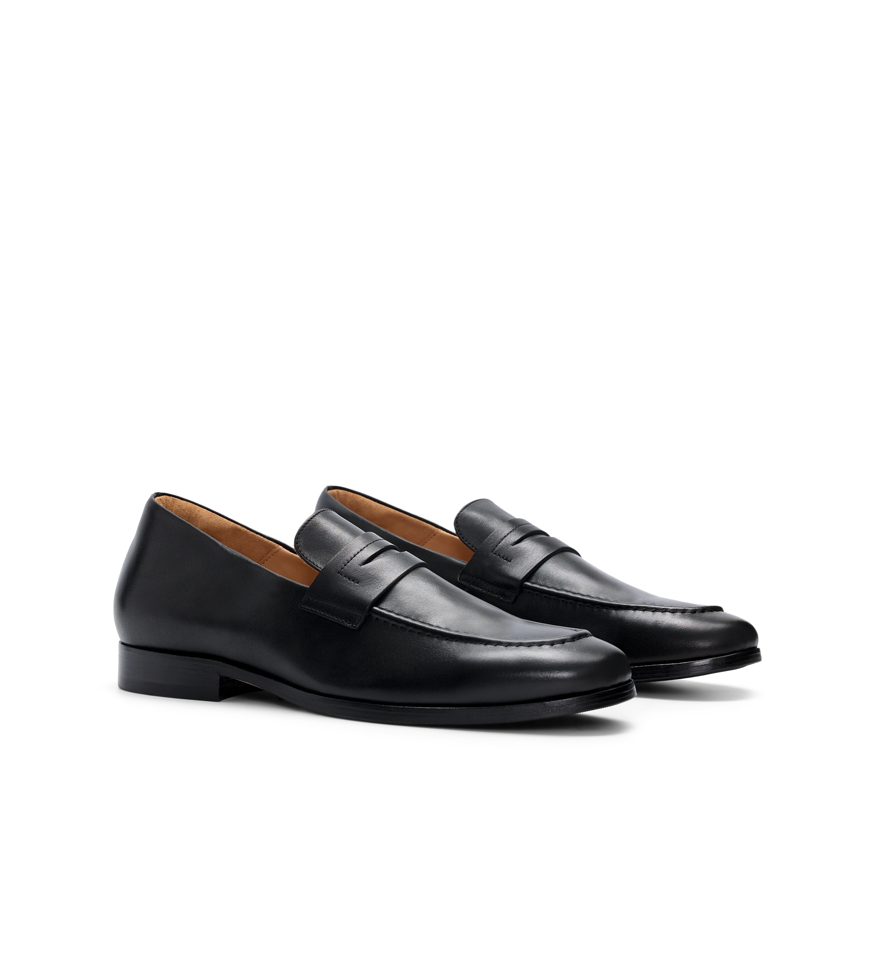 Samarium Black Leather Loafers