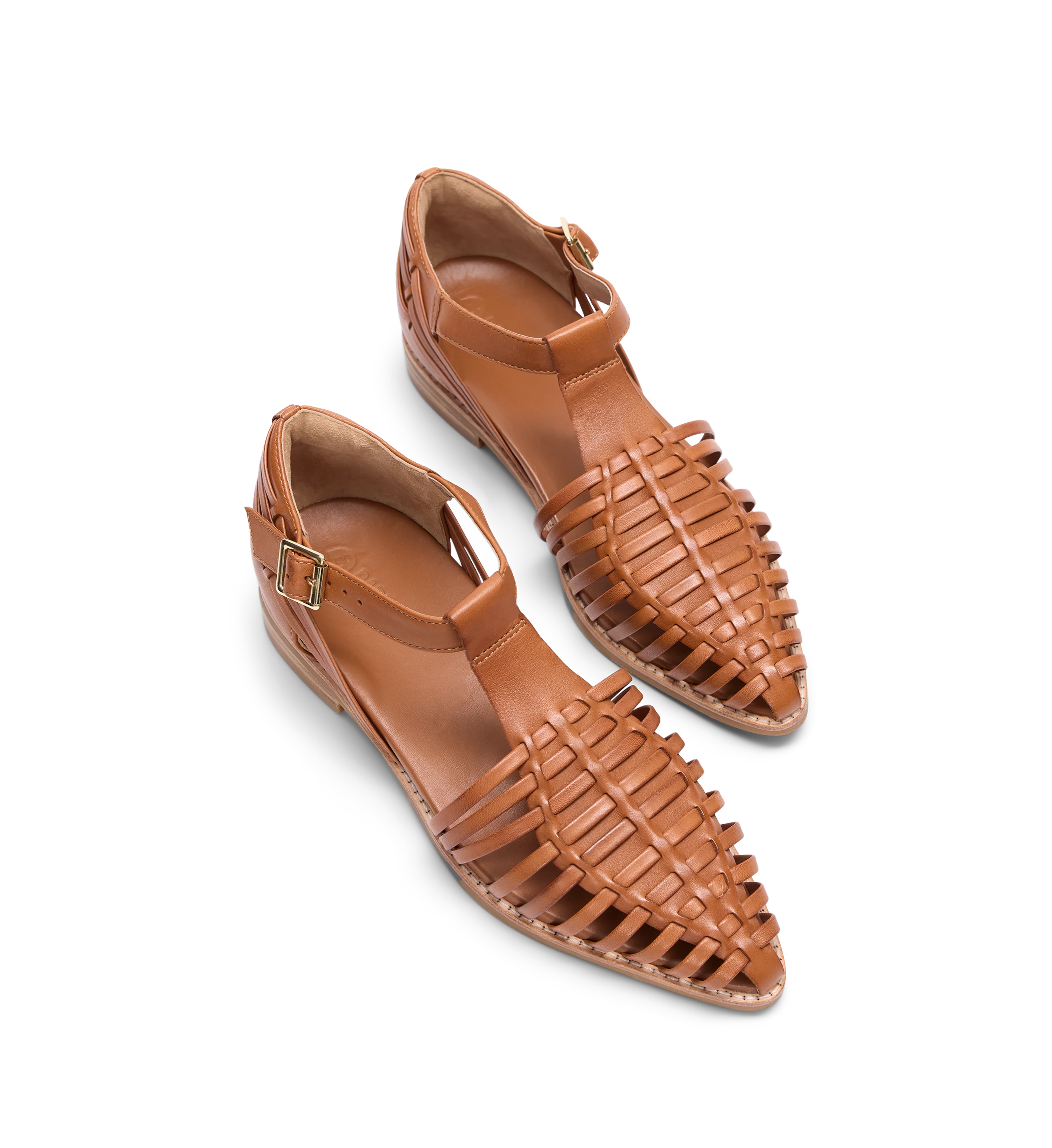 Honeyguide Terracotta Leather Woven Sandals