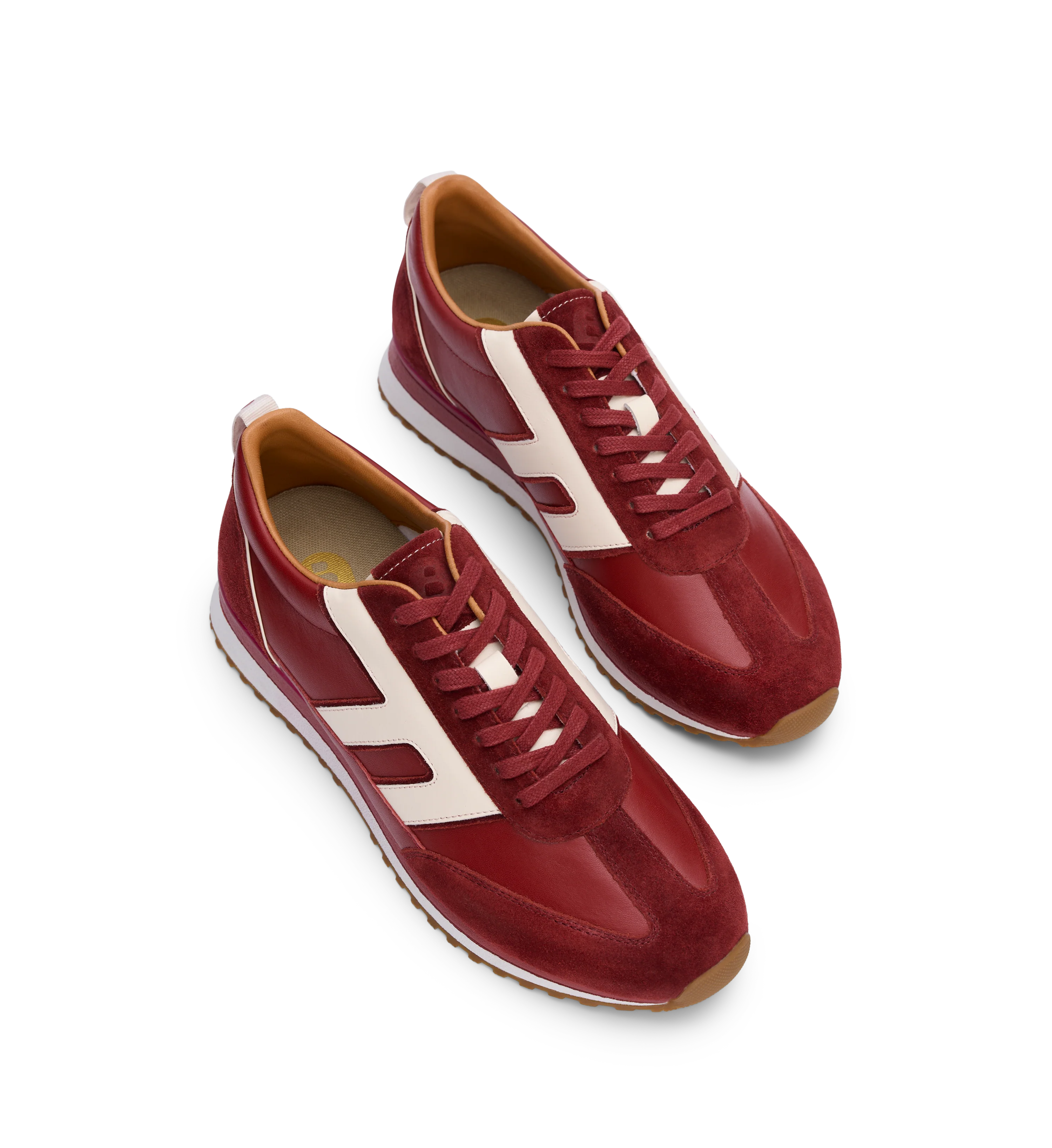 Stork Red Leather & Suede Sneakers