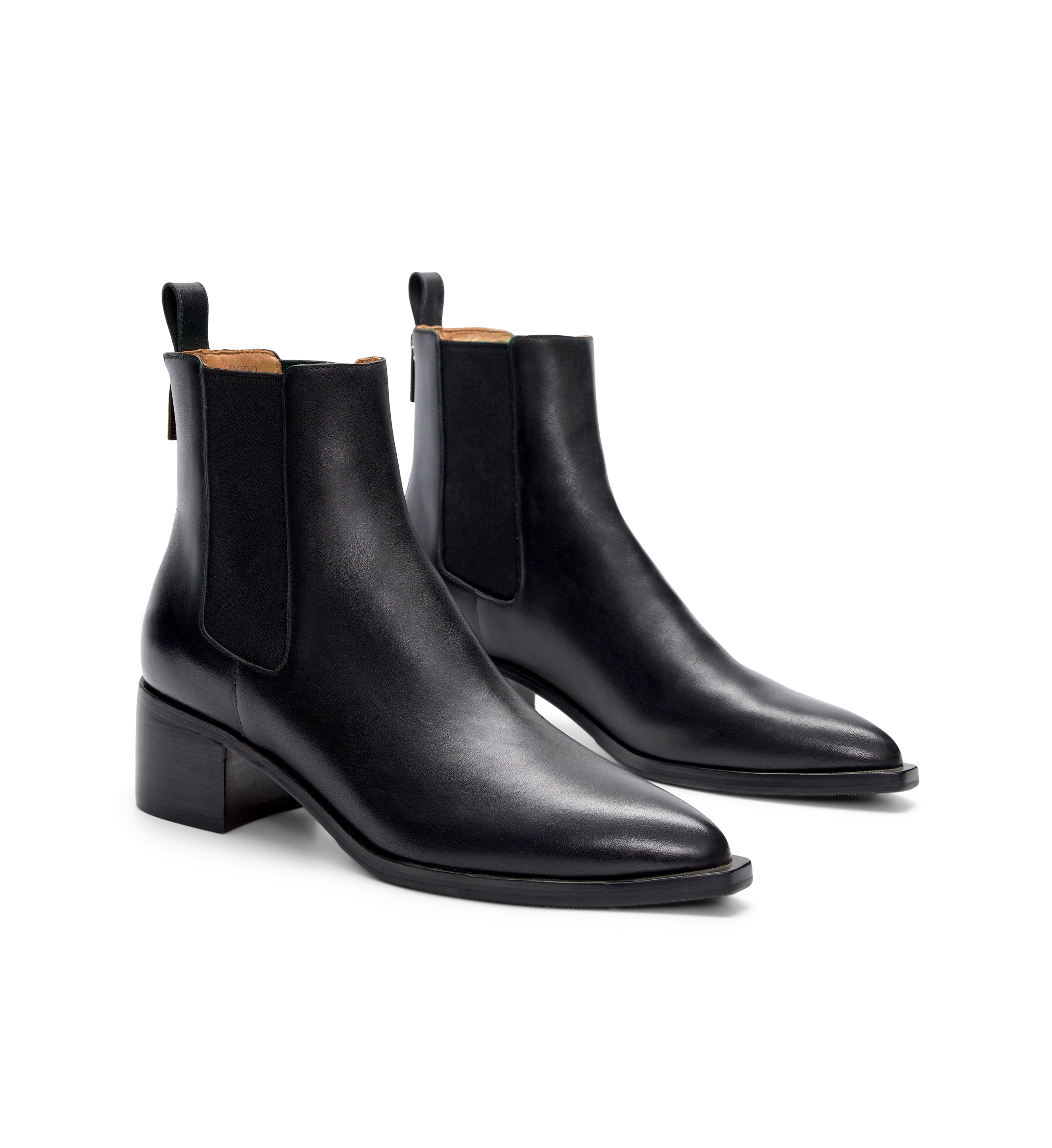 Dodo Black Leather Heeled Boots