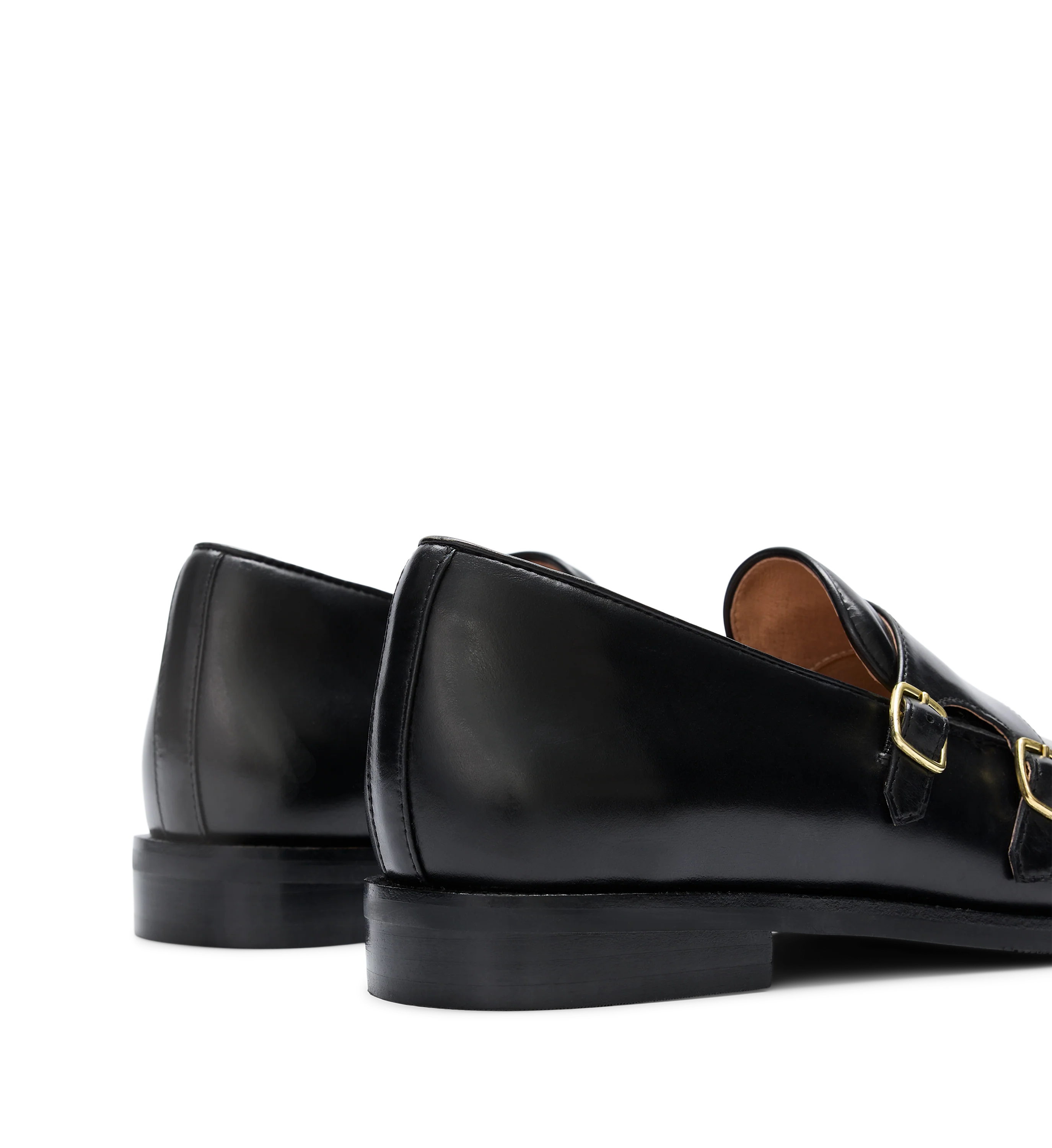 Owl Black Leather Monks