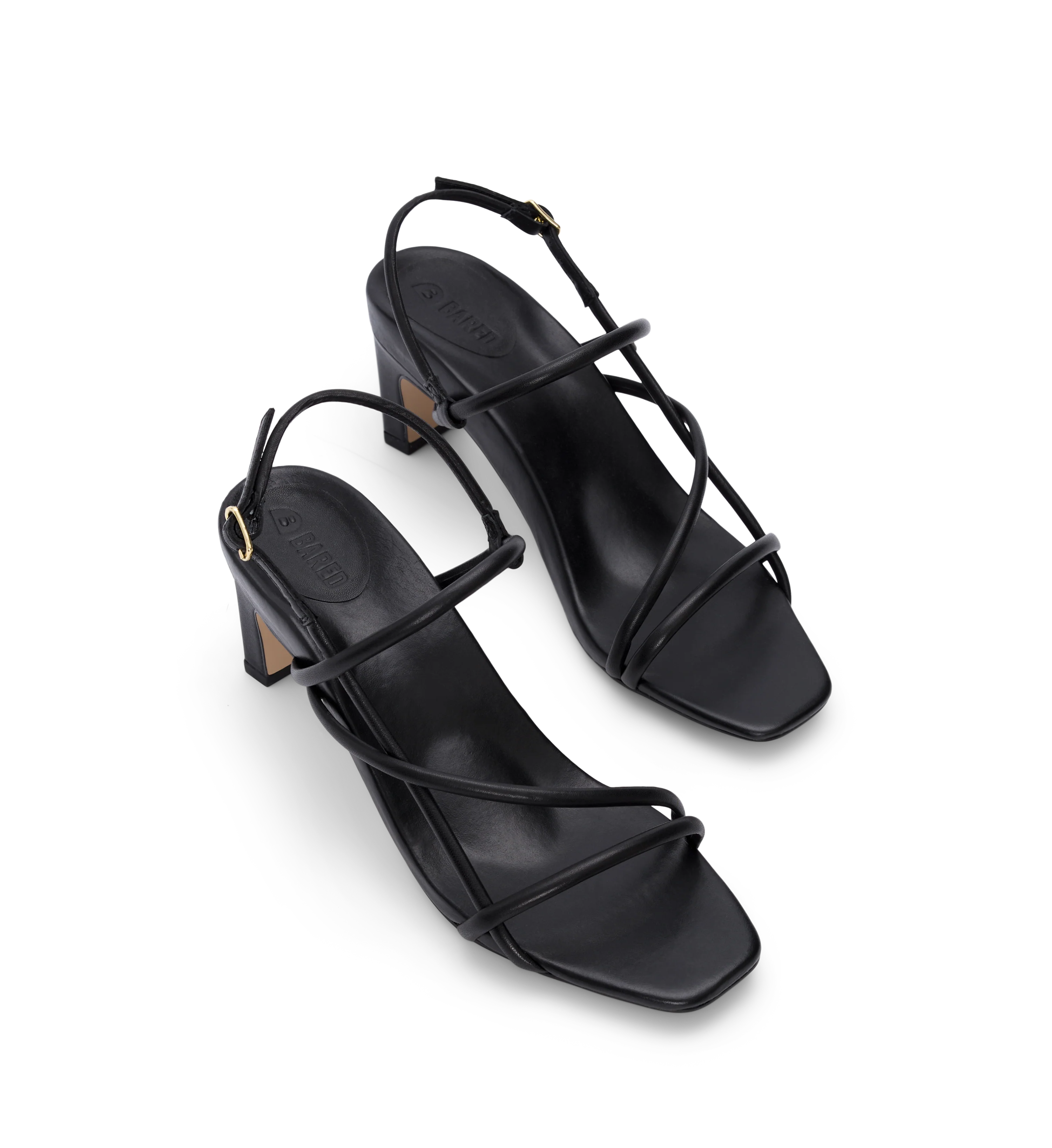 Towhee Black Leather Low Heels