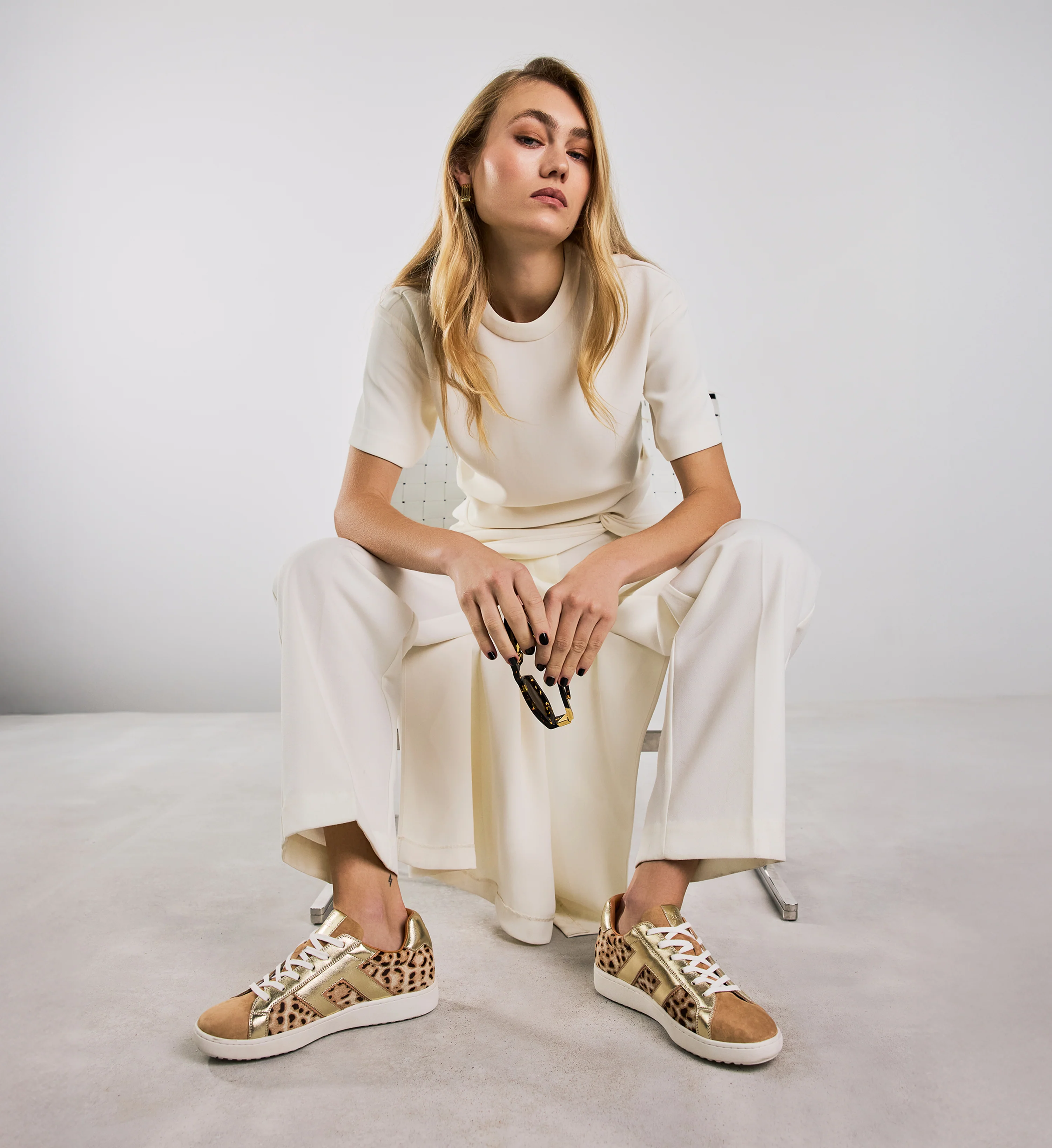 Carib Leopard Mix Leather & Suede Sneakers