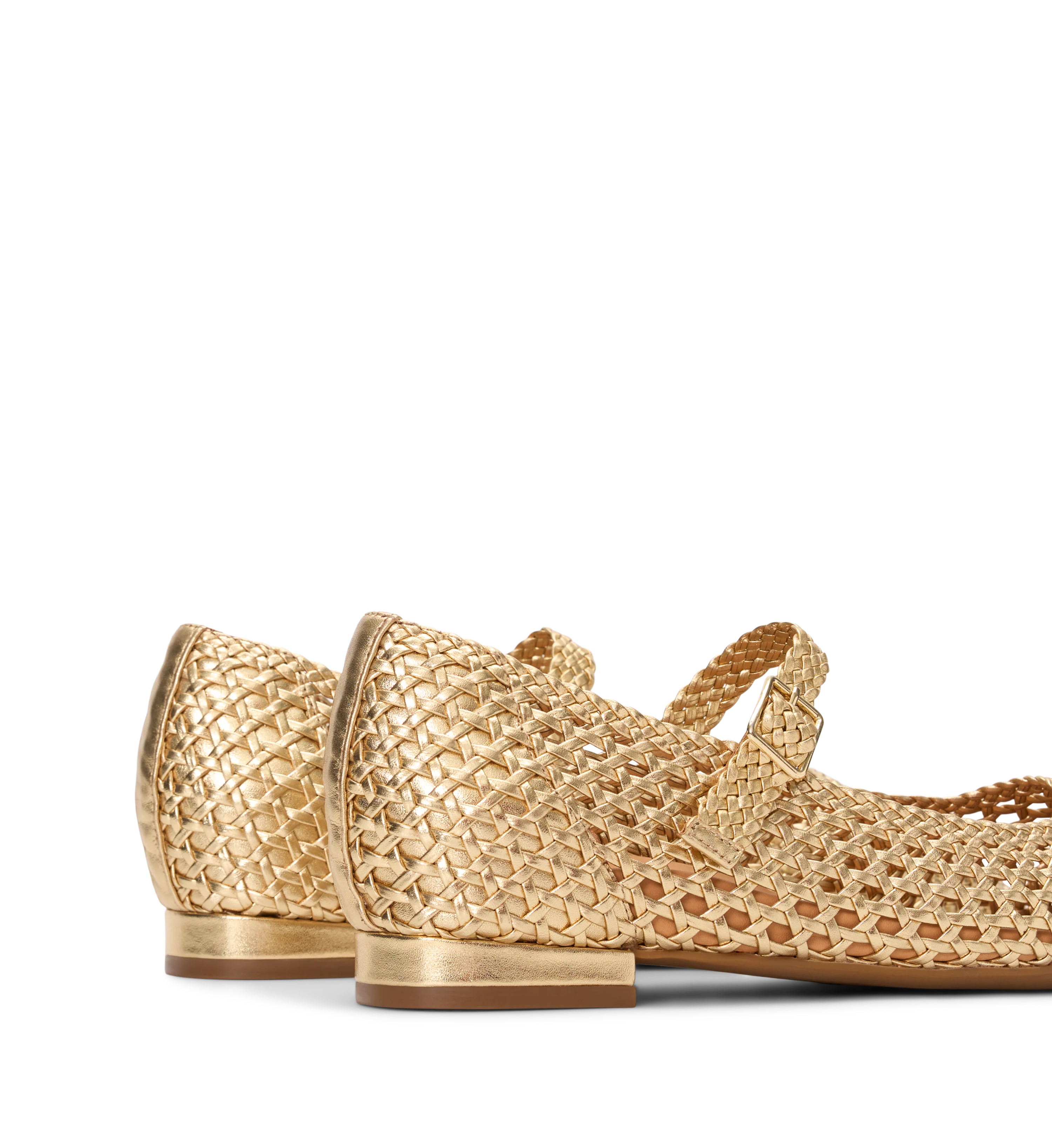 Whip Gold Braided Leather Ballet Flats