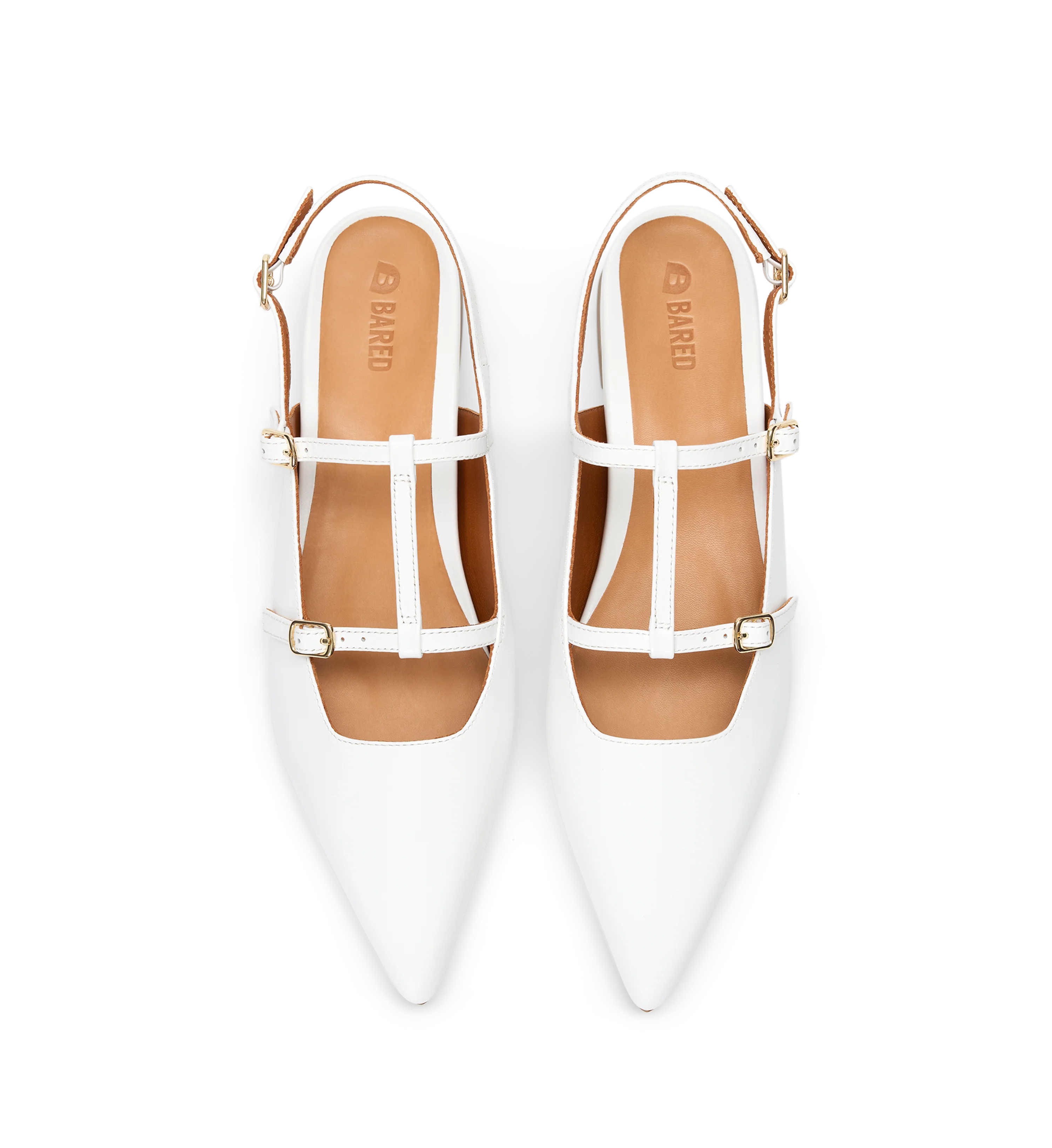 Kite White Leather Flats