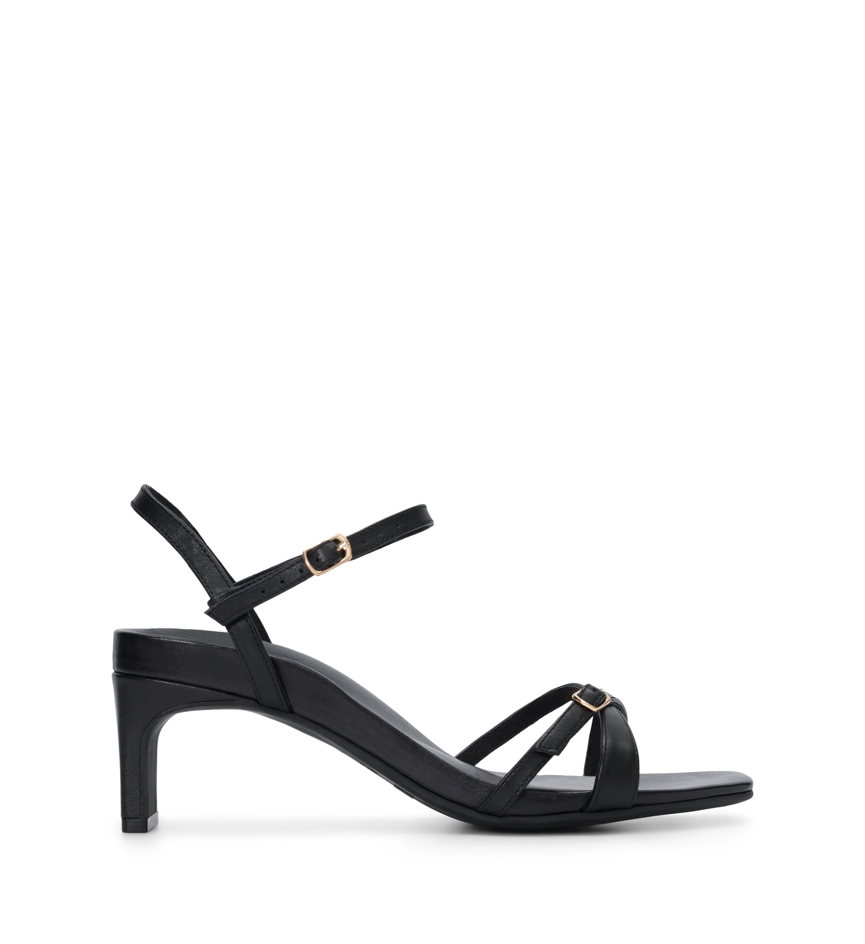 Monarch Black Leather Dressy Heels