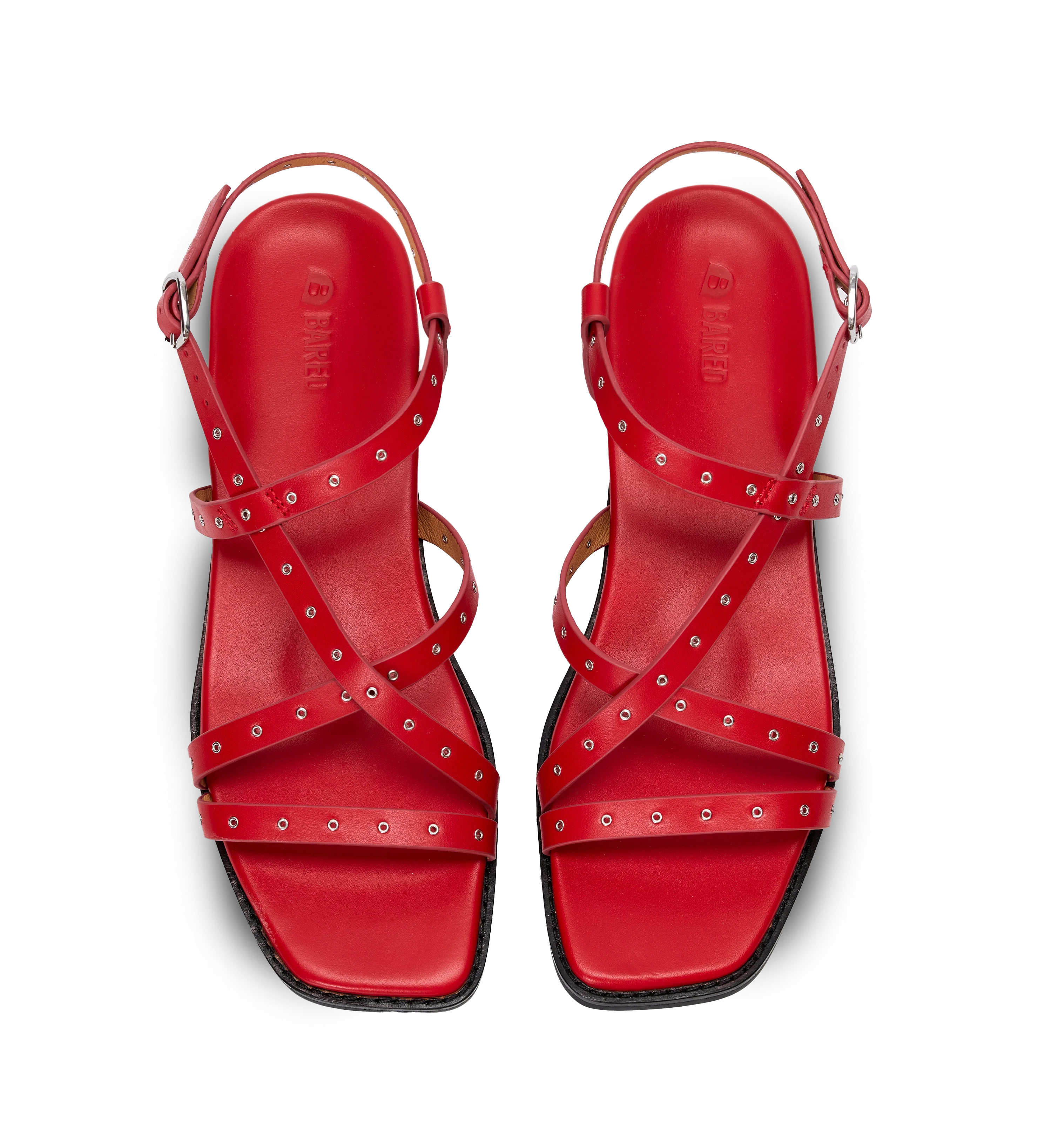Wrentit Poppy Red Leather & Hardware Sandals