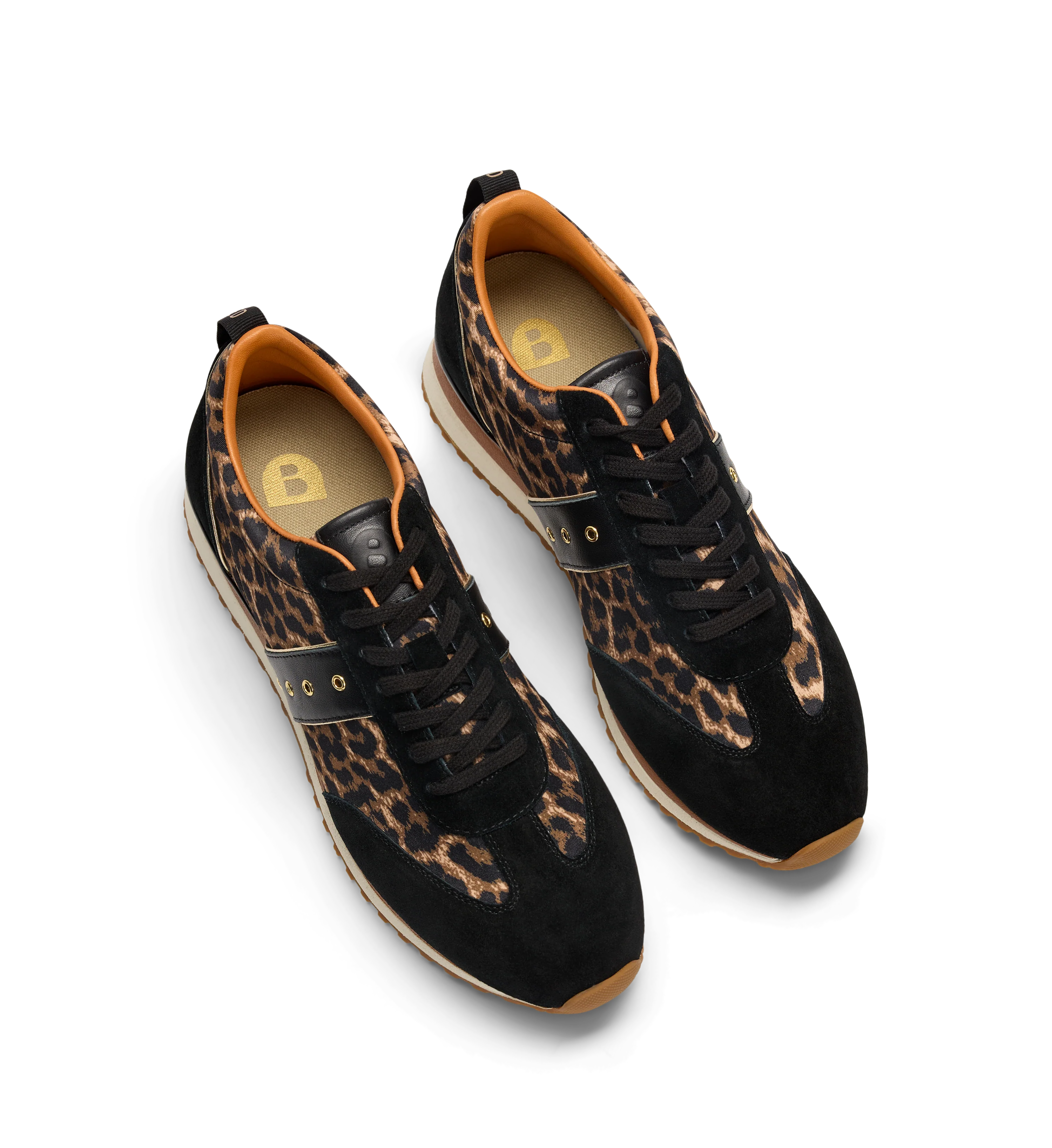 Saker 2 Leopard Print Satin & Suede Sneakers