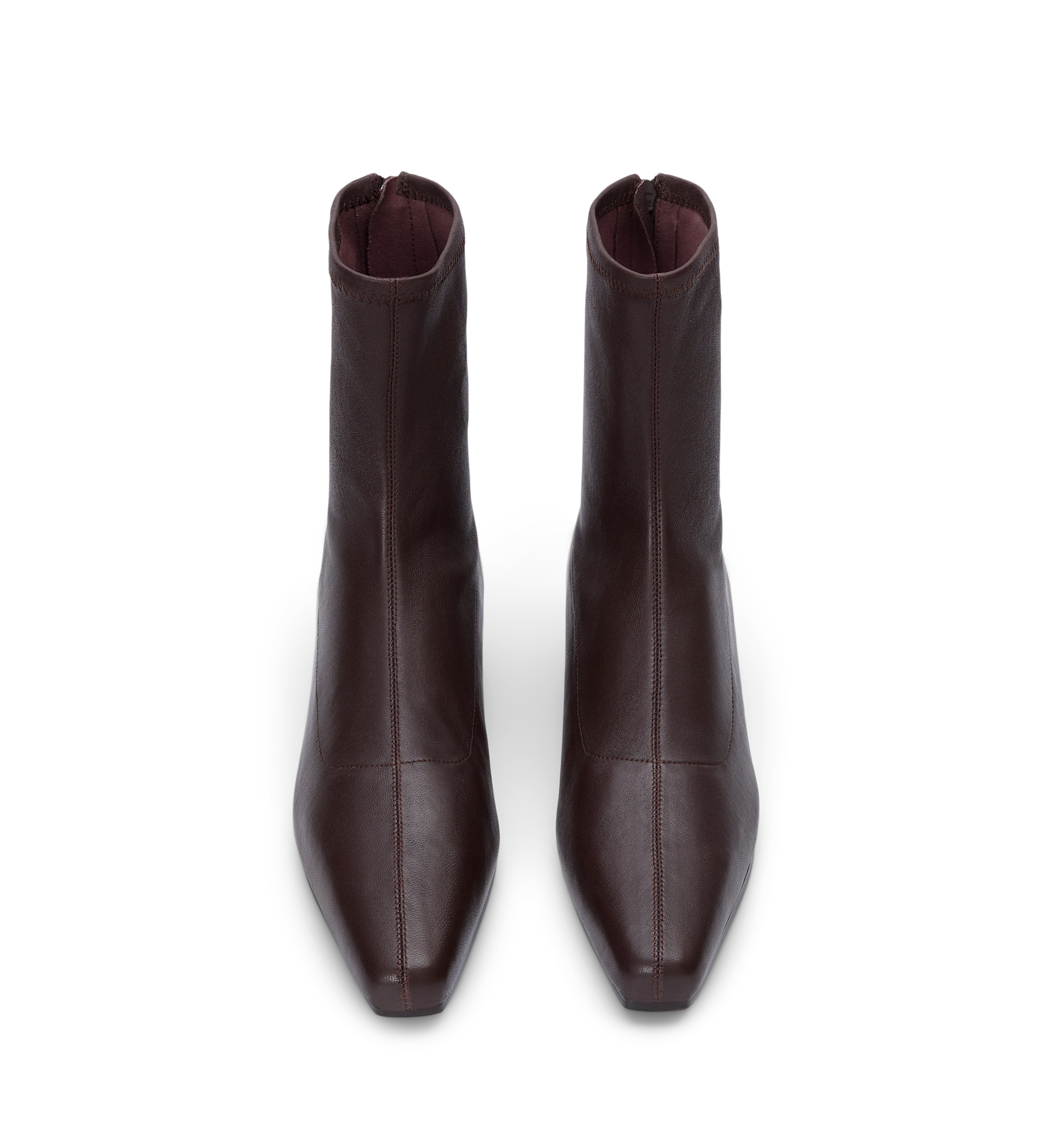 Rook Chocolate Brown Stretch Leather Flat Boots