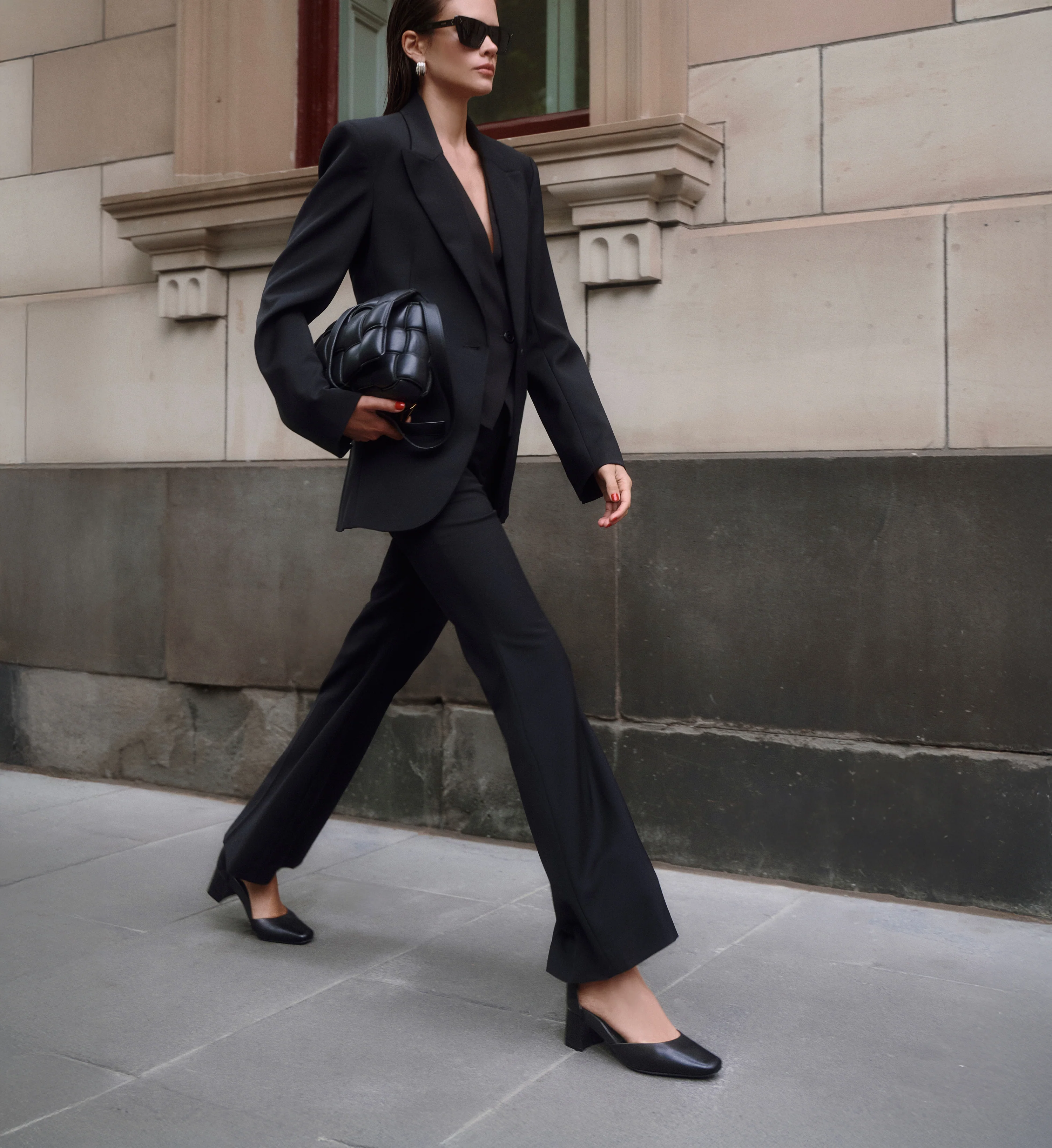 Gavilan Black Leather Low Heels