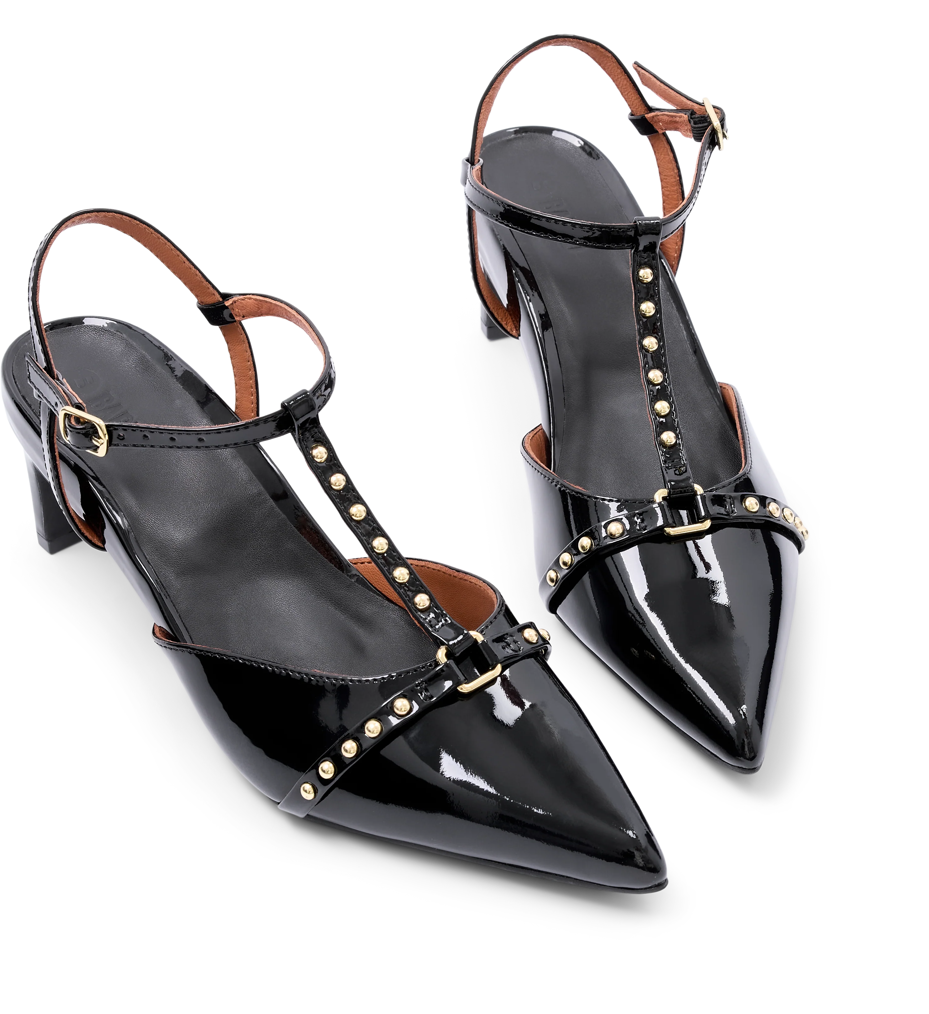 Albifron Black Patent Leather Low Heels