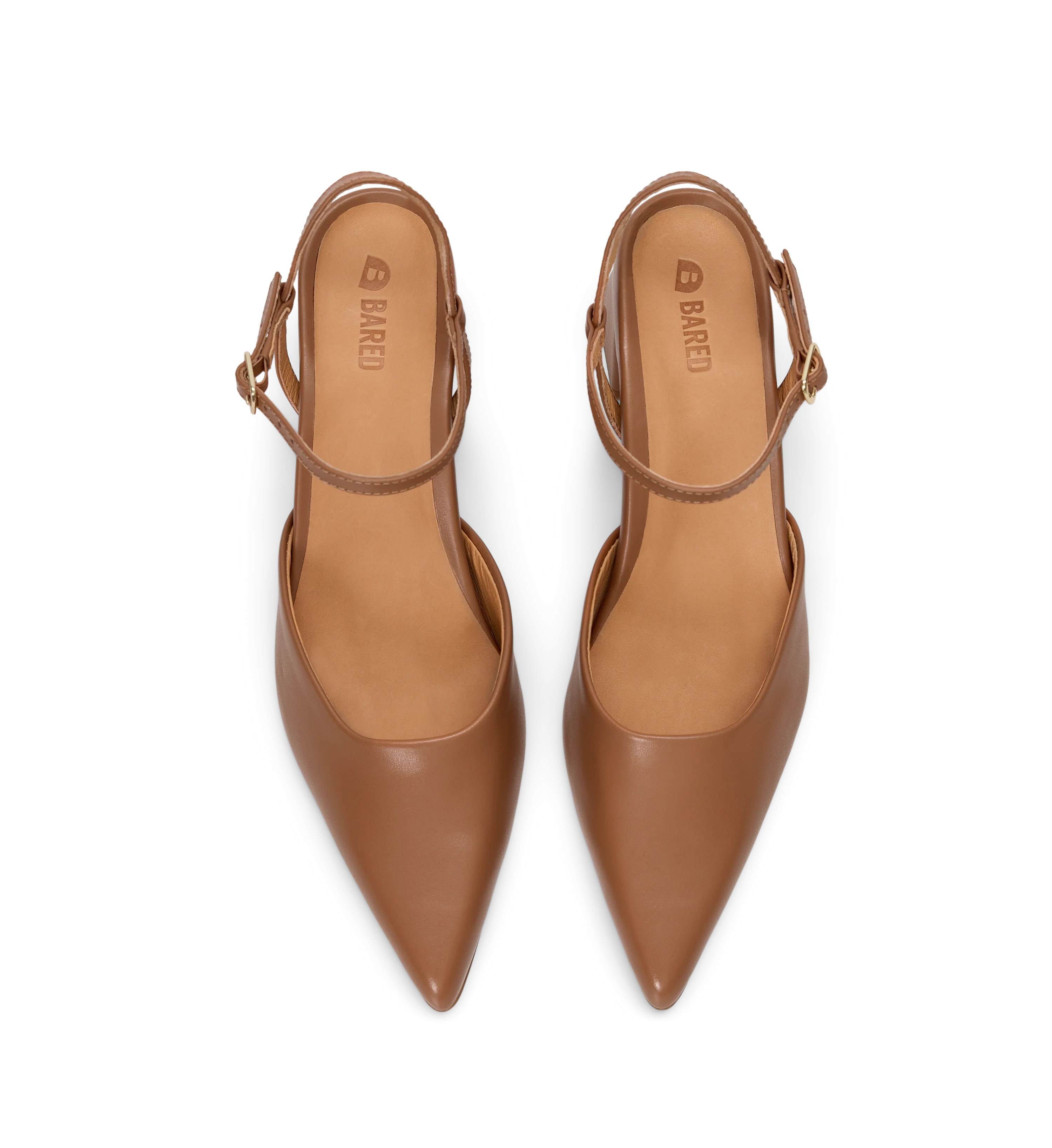 Calandra Light Tan Leather Low Heels