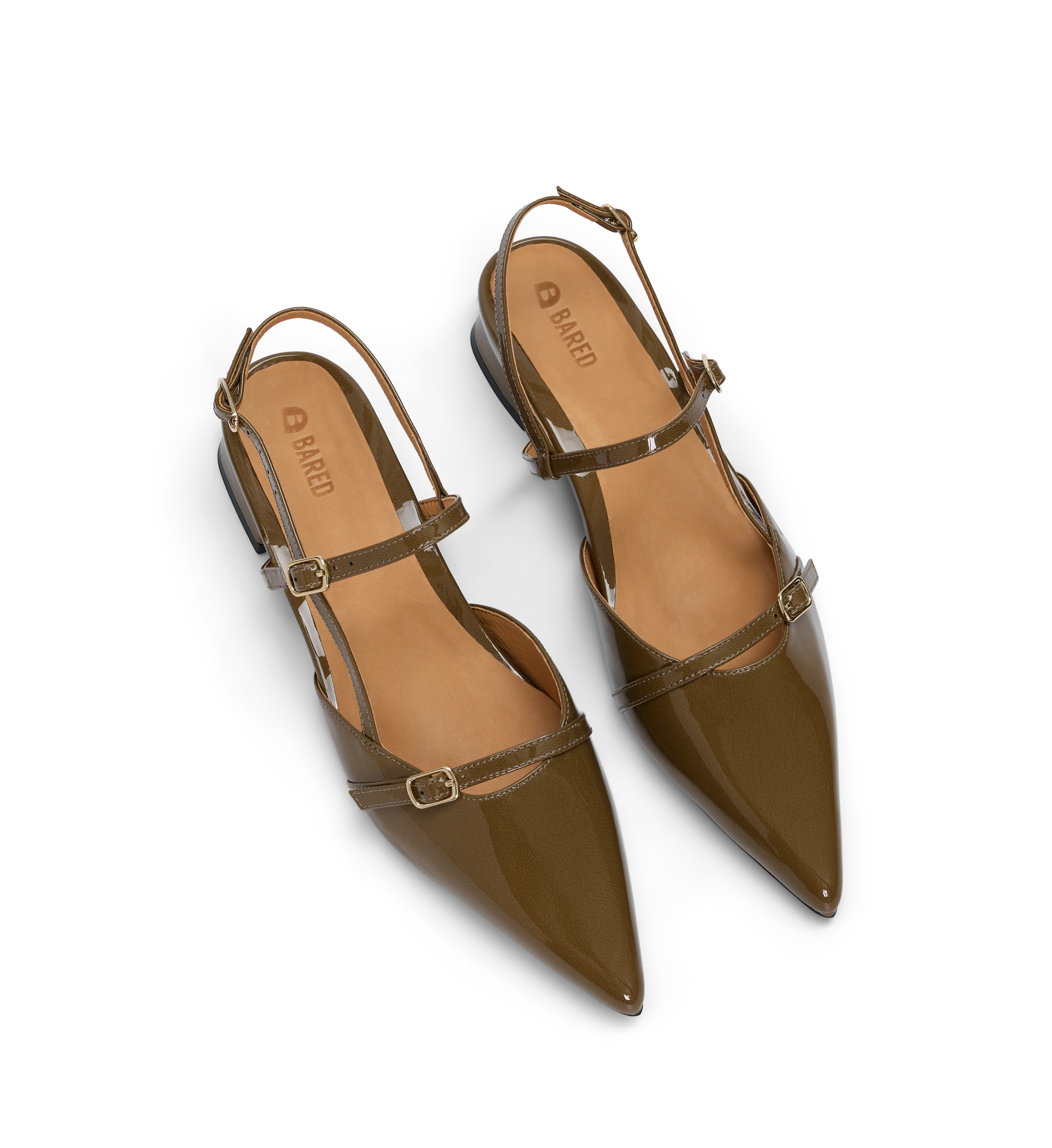 Firecrown 2 Olive Green Patent Leather Flats