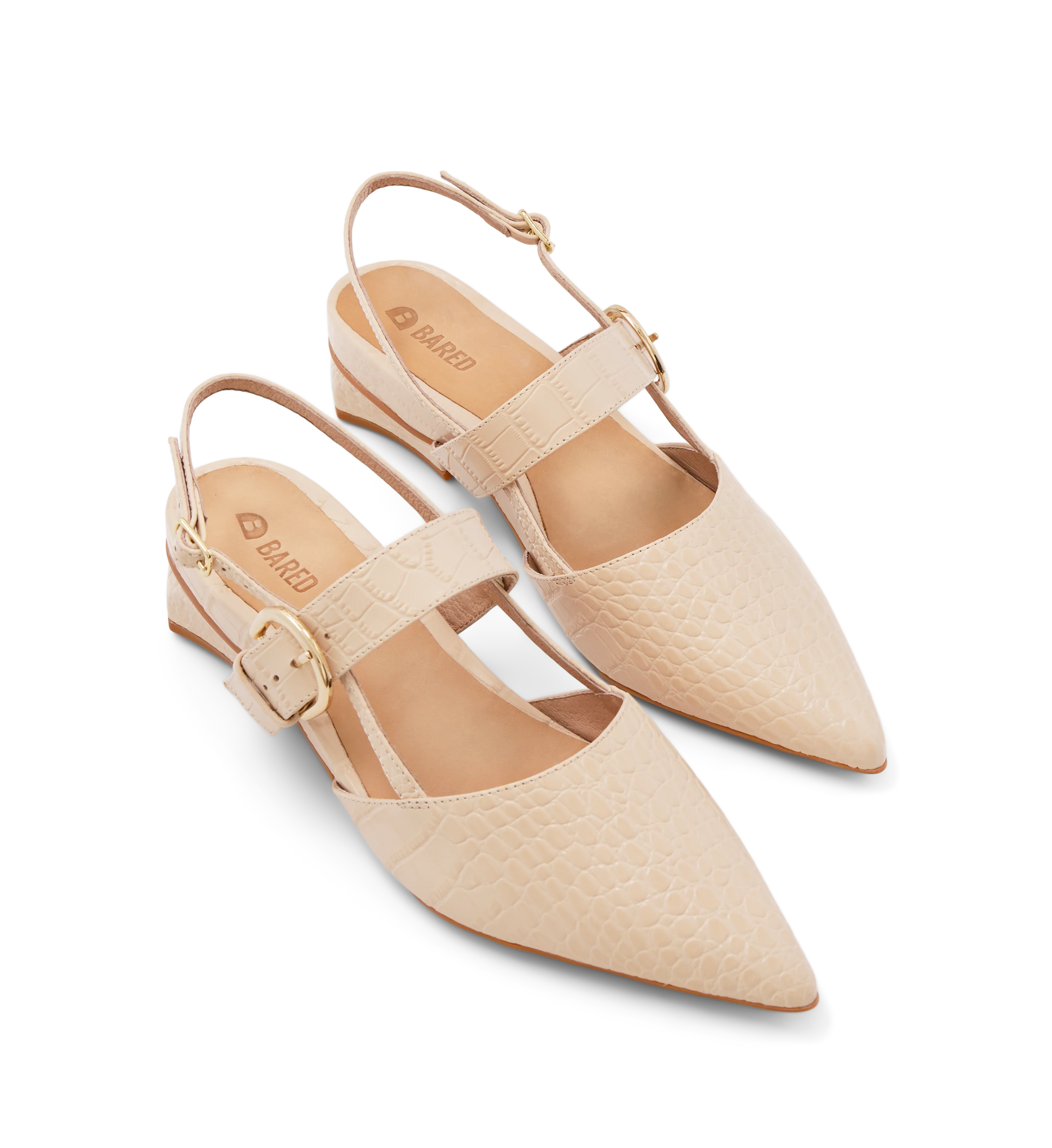 Eider Blush Croc Emboss Leather Flats