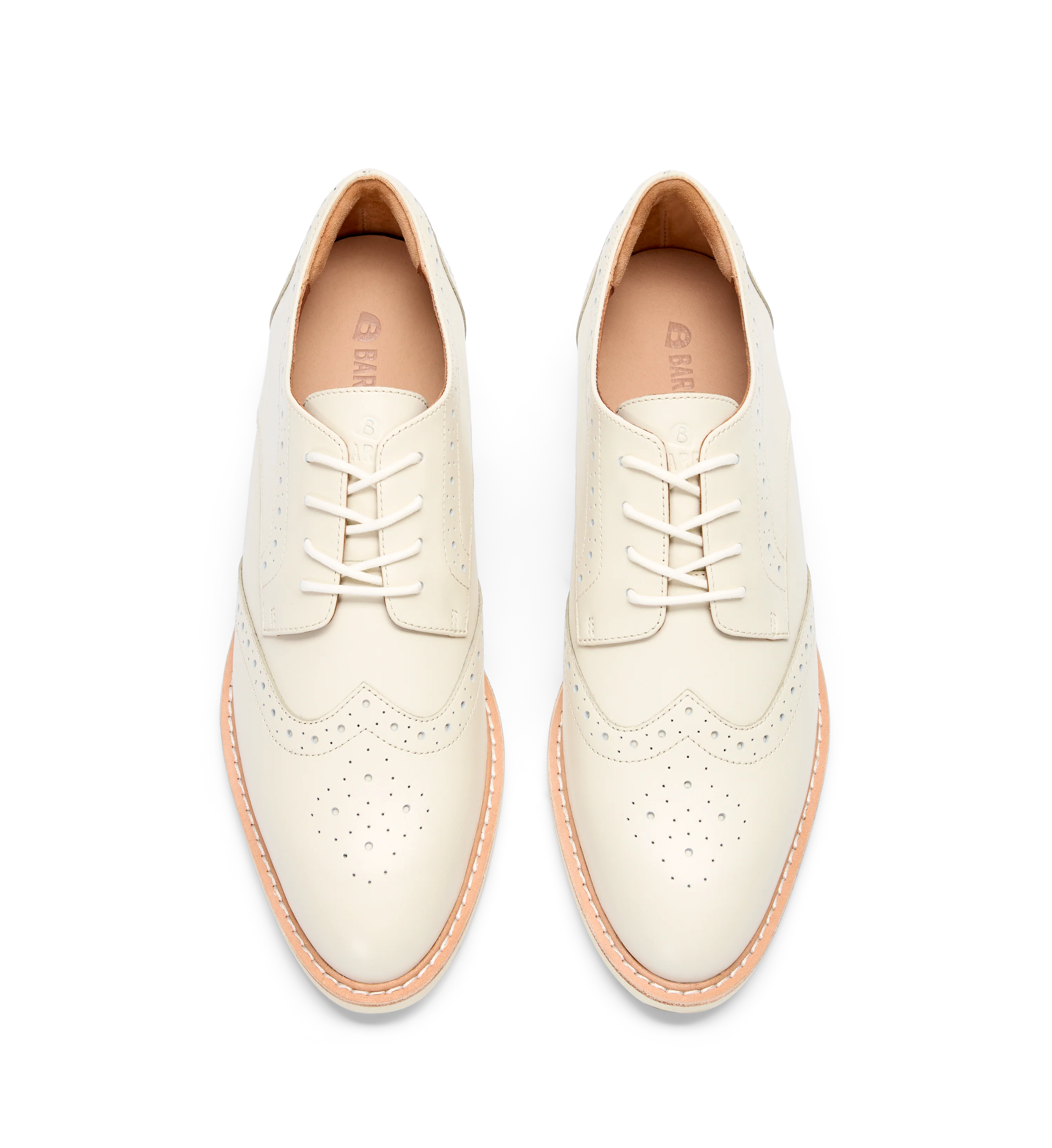 Astrapia Ecru Leather Lace Up Flats