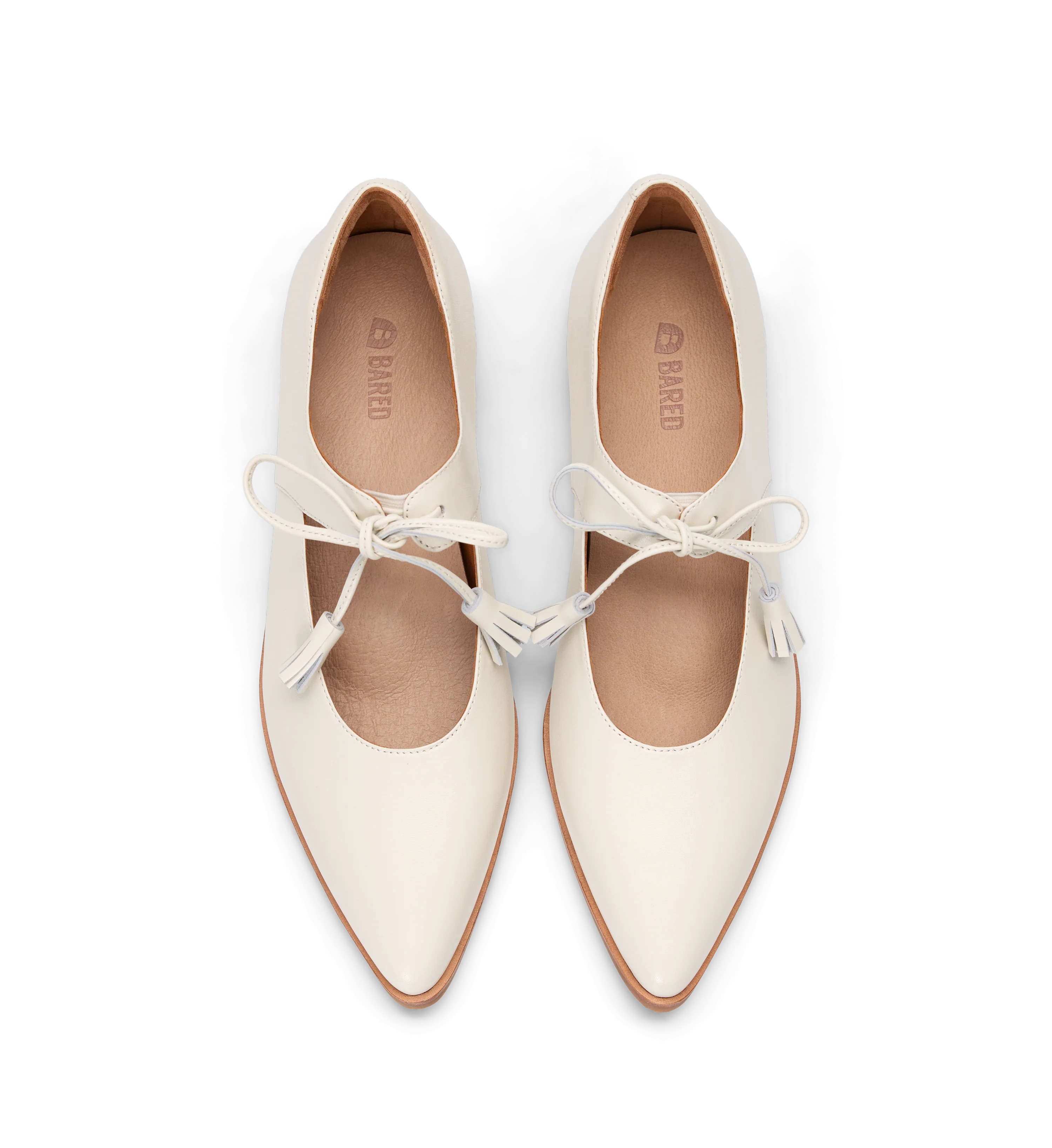 Amazona Ecru Leather Ballet Flats