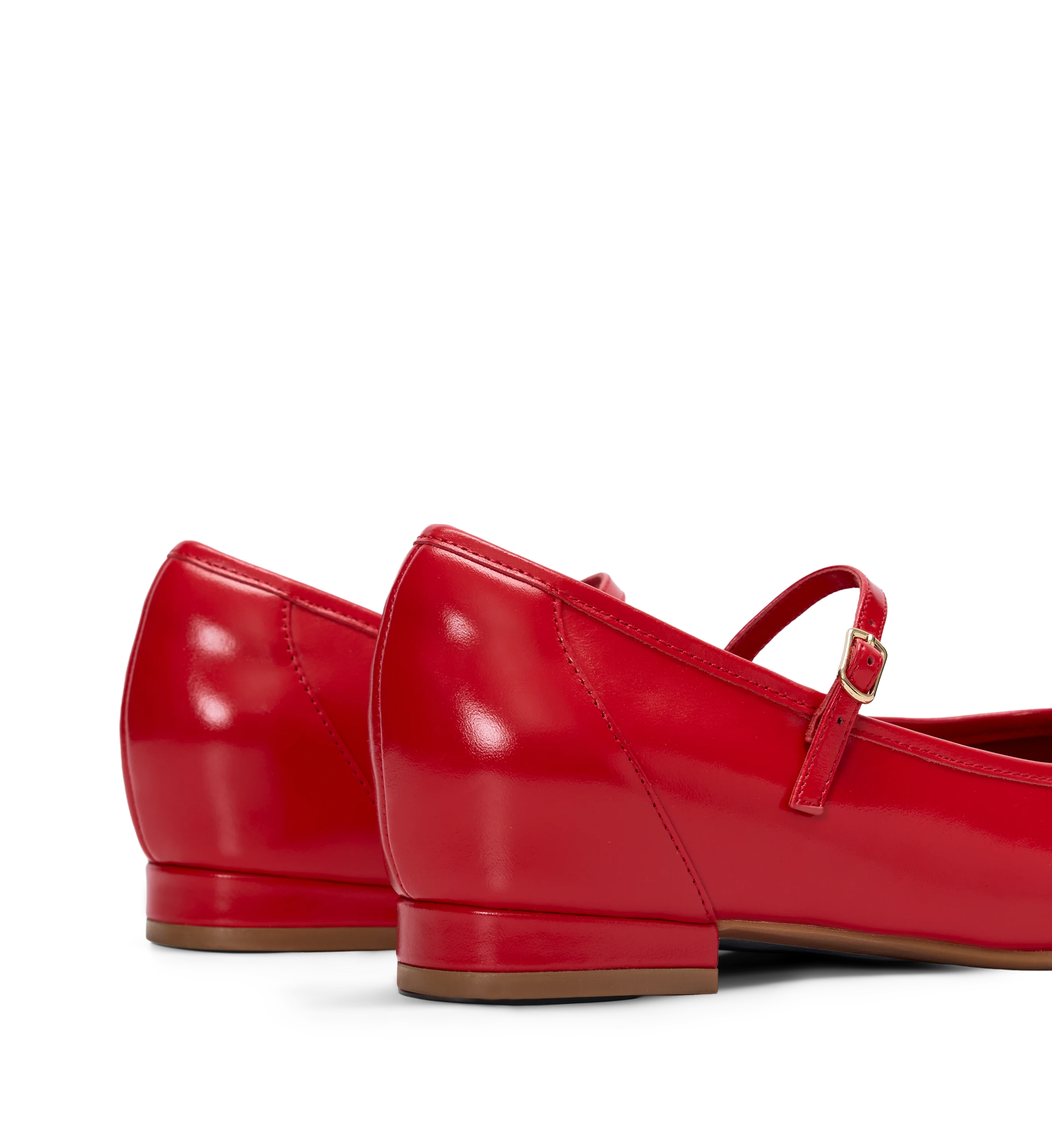 Surfbird Poppy Red Leather Ballet Flats