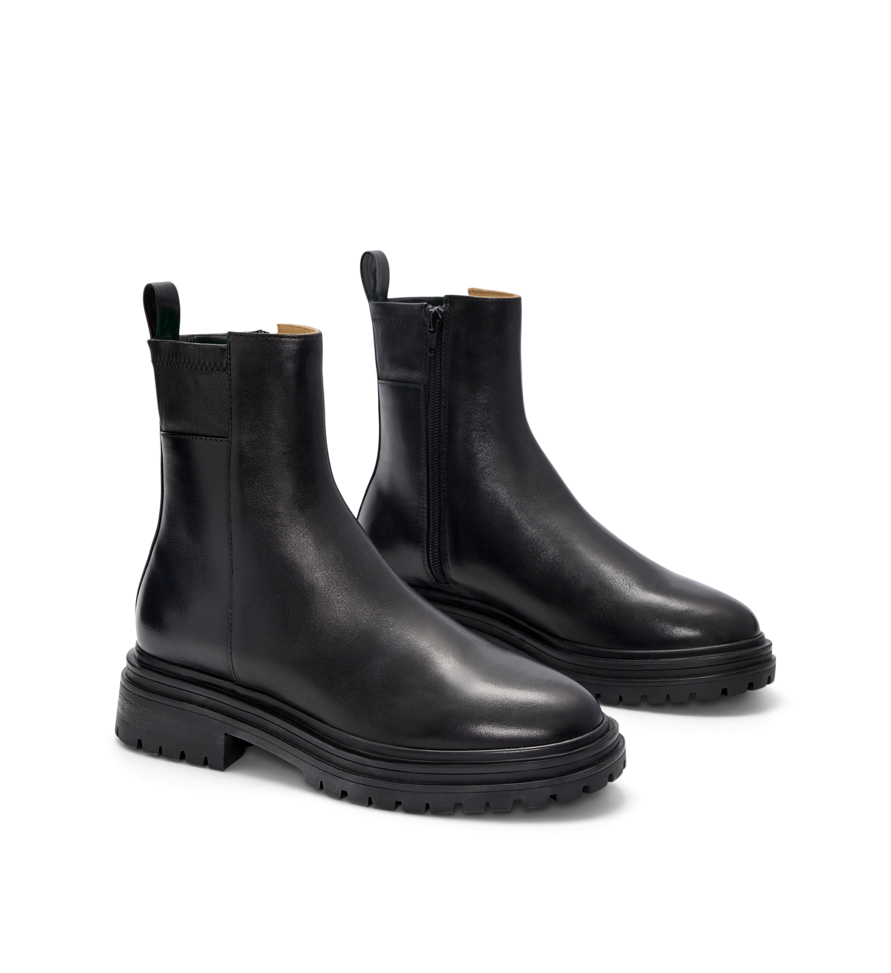 Harpy Black Leather Flat Boots