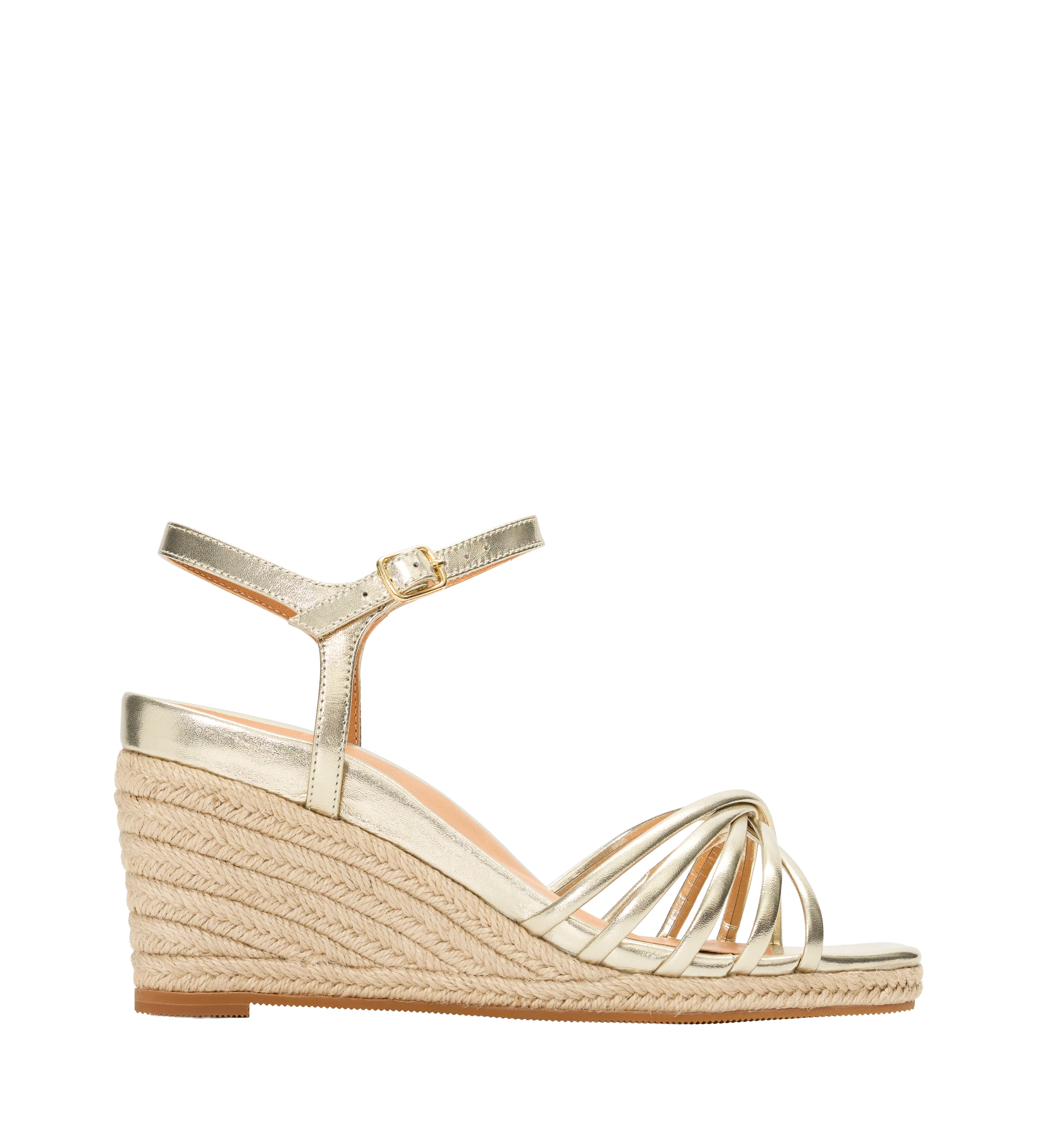 Penelopina Soft Gold Leather Wedges