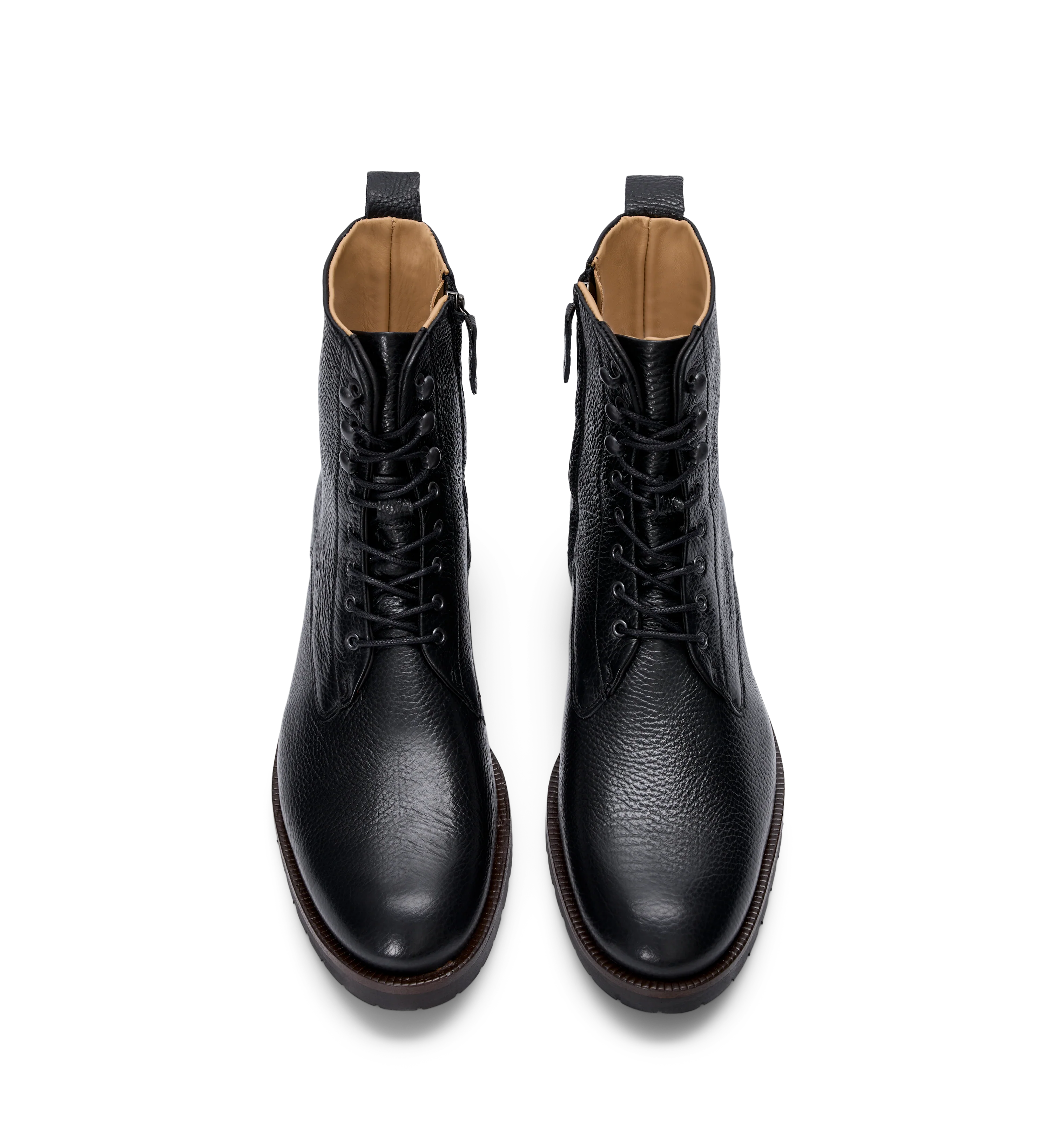 Argon Black Pebbled Leather Boots