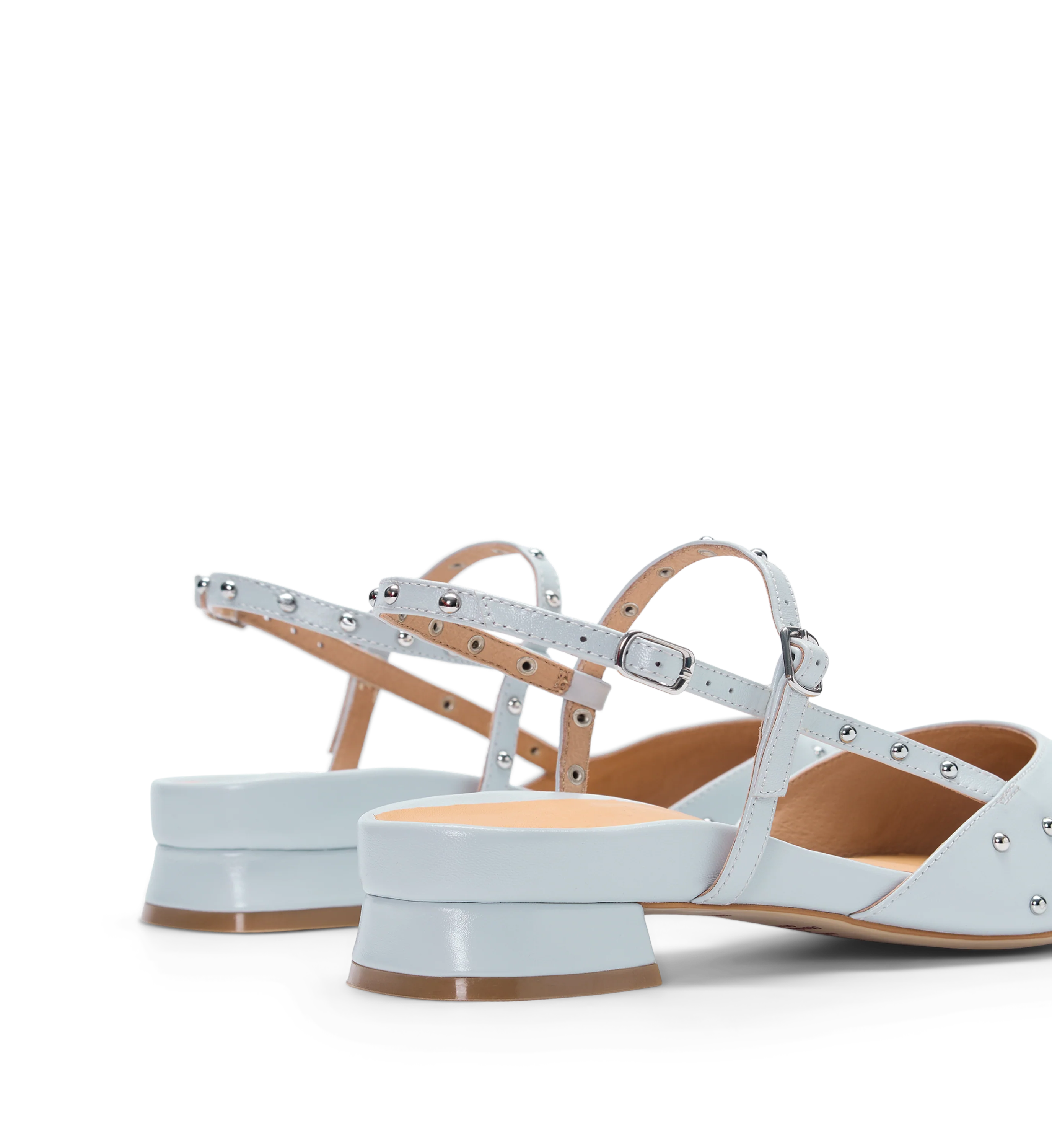 Firecrown 2 Ice Blue Leather & Hardware Flats